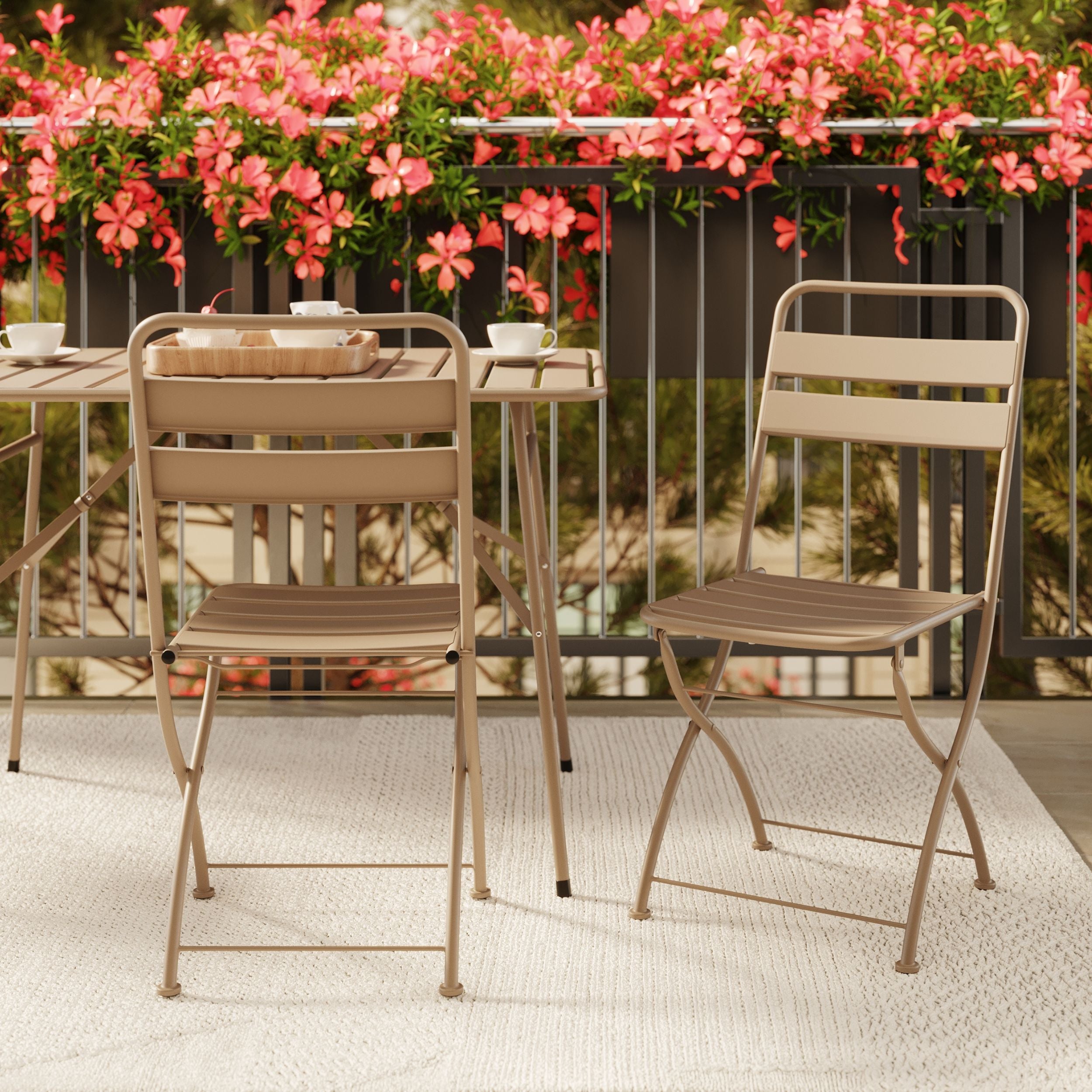 Chaises de jardin métal taupe