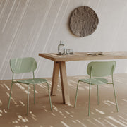 Chaises de jardin plastique vert pastel
