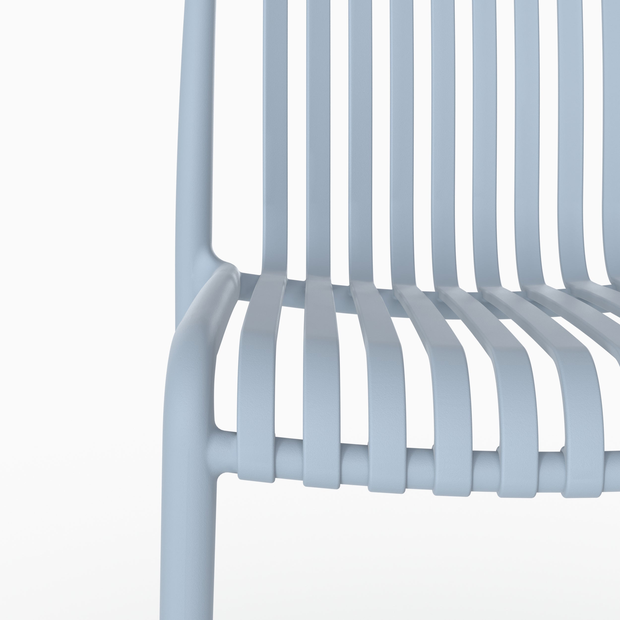 Chaises empilees Duli bleu pastel plastique lot de 2 empilage demo