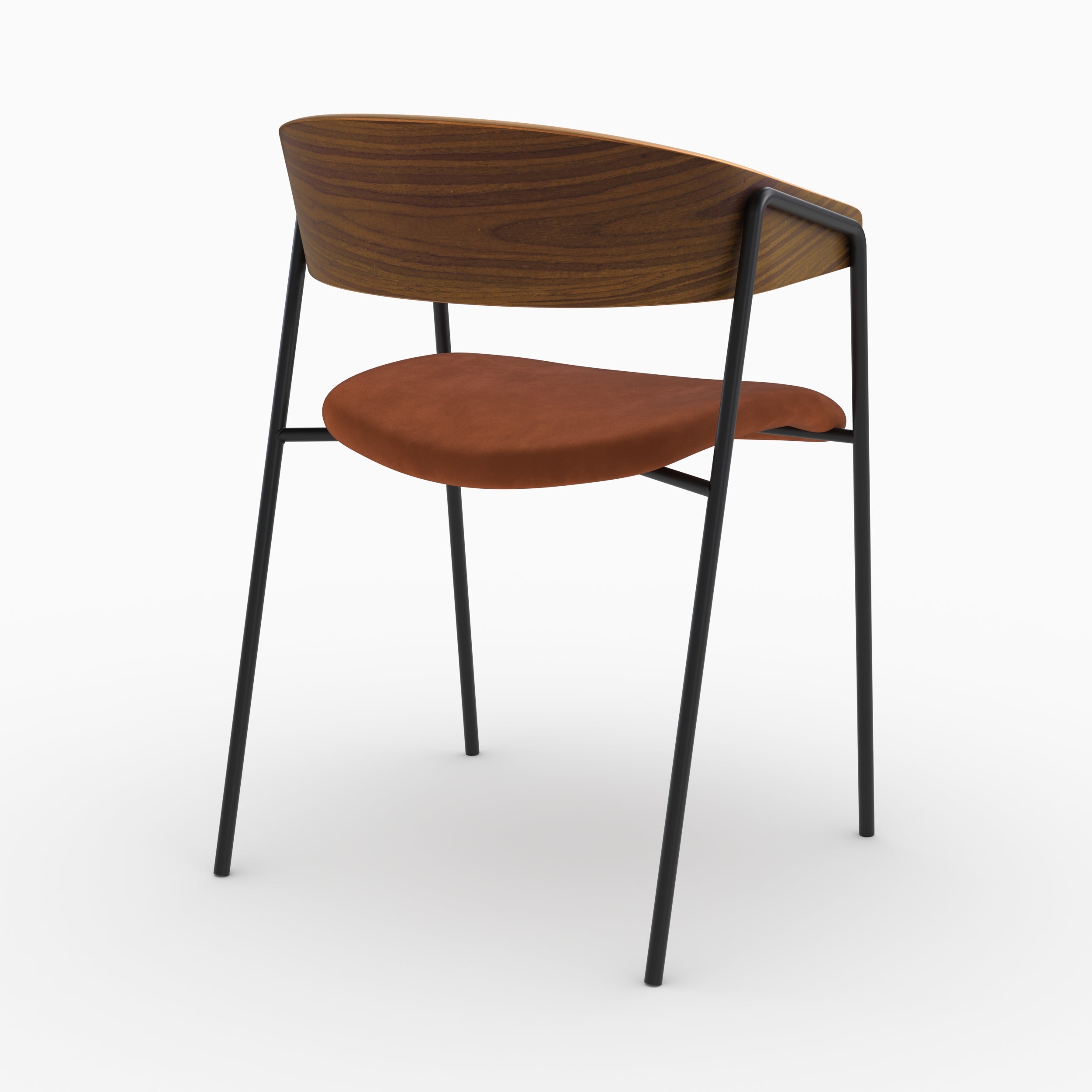 Chaises Esmée terracotta noyer lot de 2