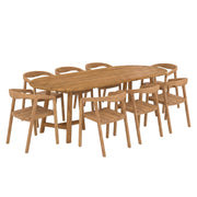 Chaises et table de jardin en teck extérieur 8 personnes – Maison Pavane