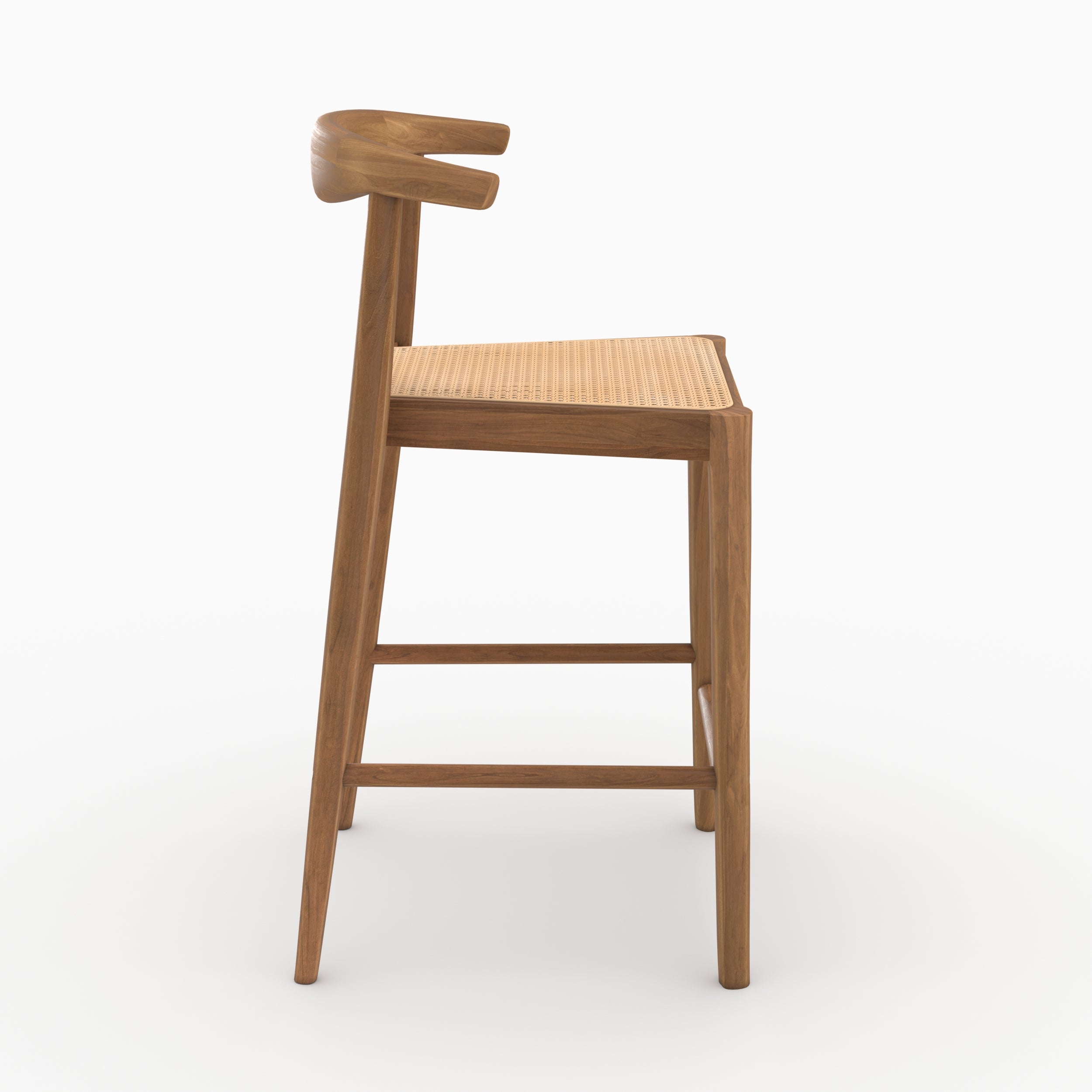 Chaises ilot central Alia teck cannage 64cm lot 2
