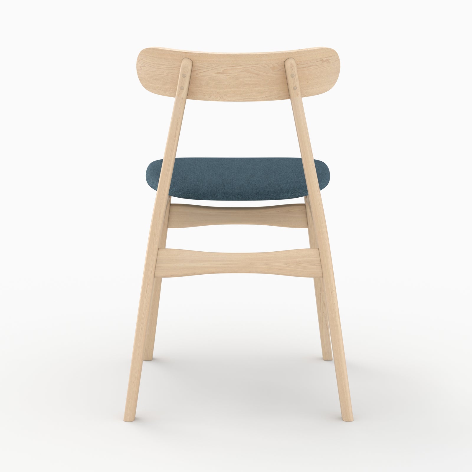 sedie Josette in tessuto blu legno chiaro set di 2