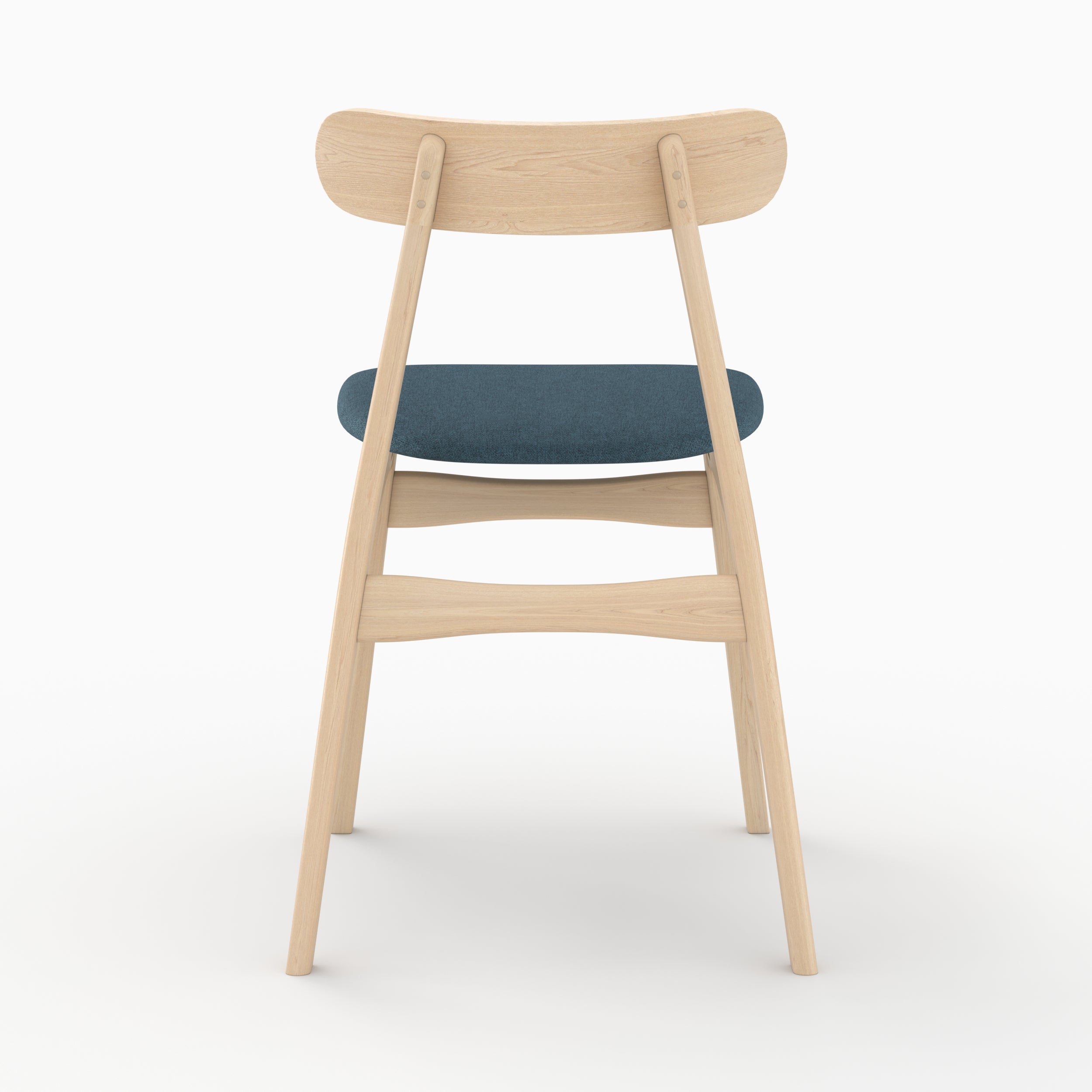 sedie Josette in tessuto blu legno chiaro set di 2
