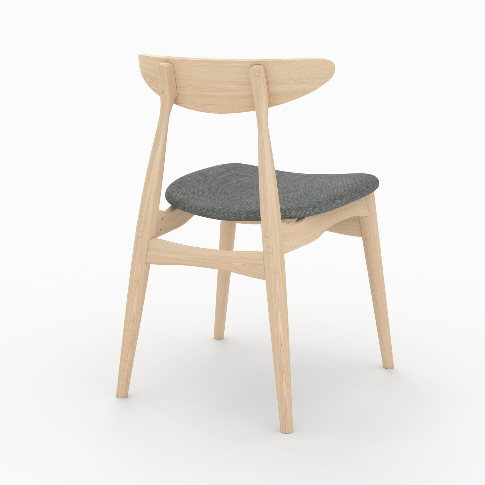 sedie josette tessuto grigio legno hevea chiaro set di 2