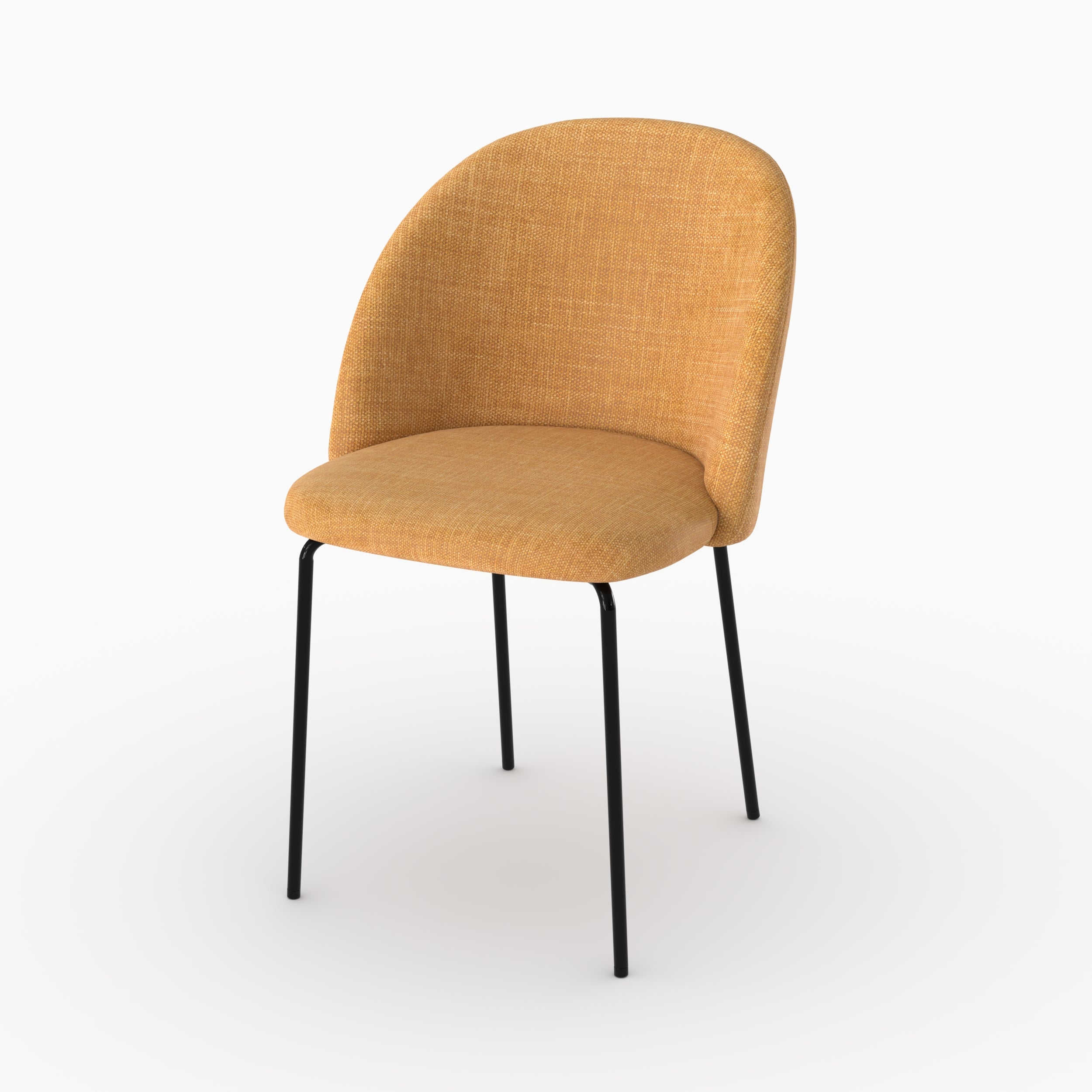 Chaises Karl lot deux jaune moutarde tissu texture