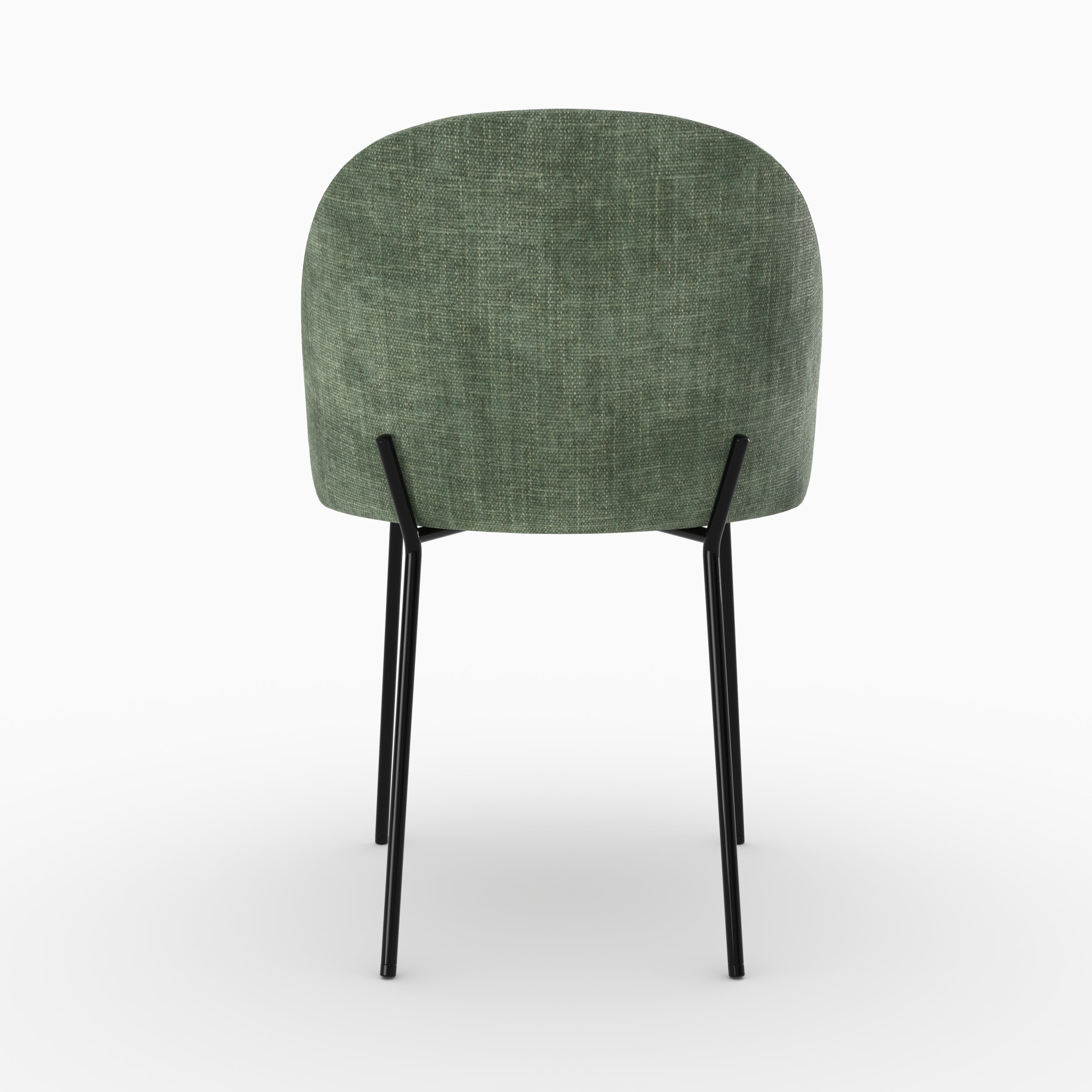 Chaises Karl vert sapin lot 2 tissu texture