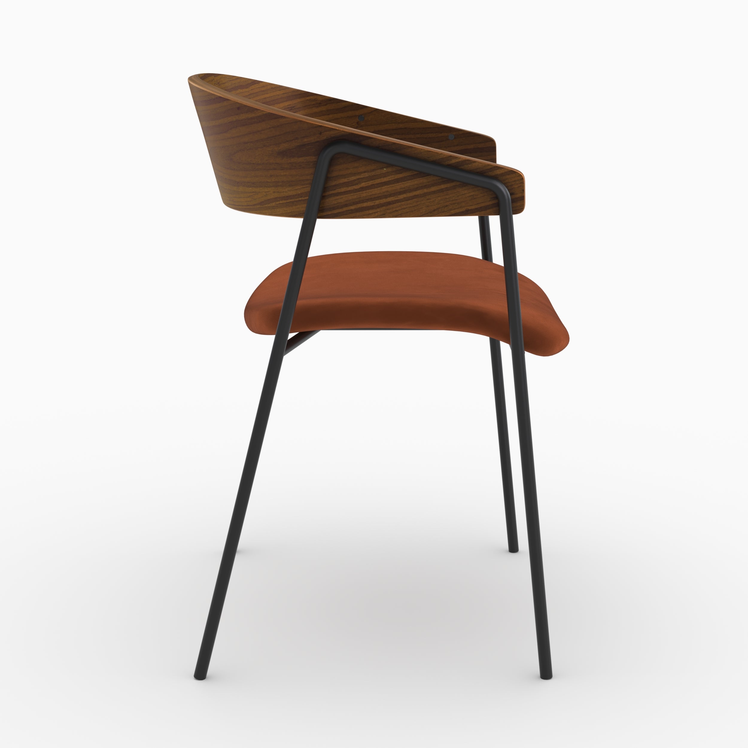 Chaises lot 2 Esmée velours noyer terracotta