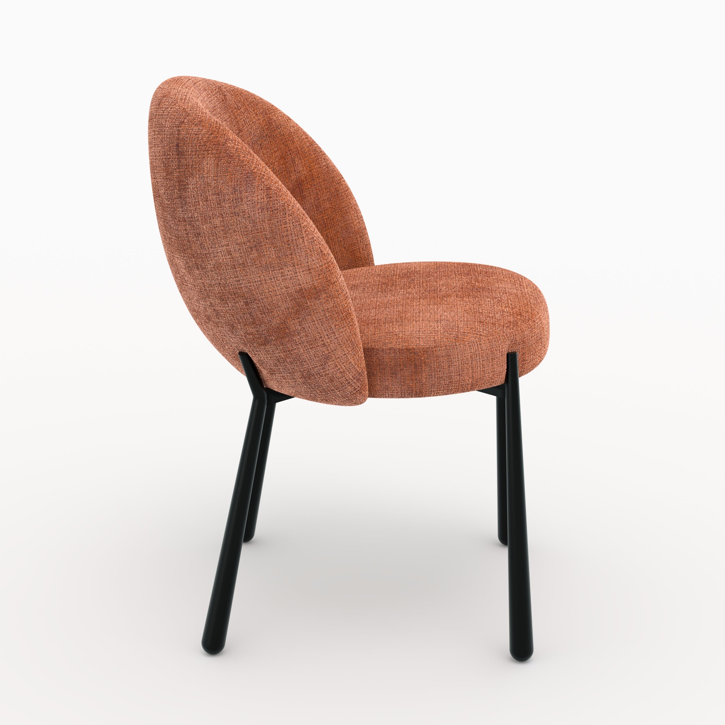 Chaises Pulpy terracotta velours chenille métal noir lot 2
