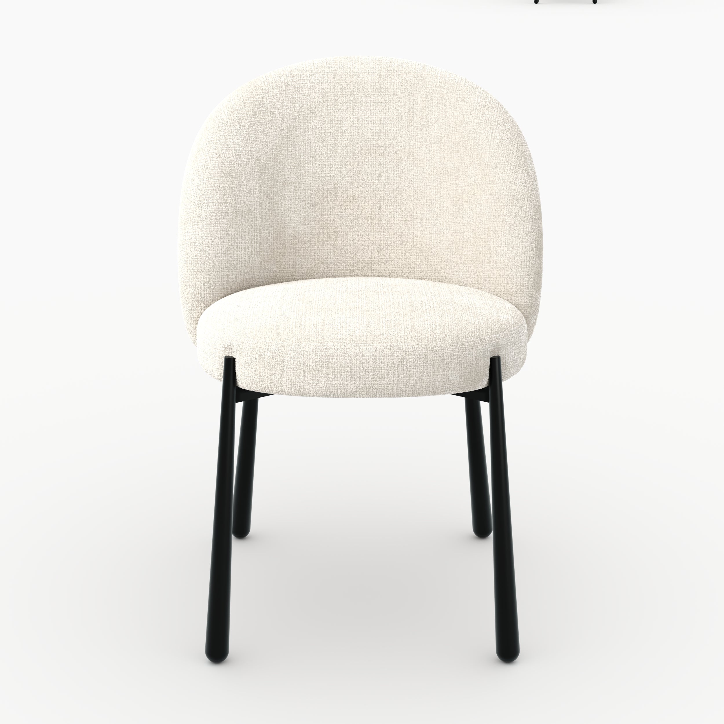 Chaises velours chenille écru lot 2 métal noir Pulpy