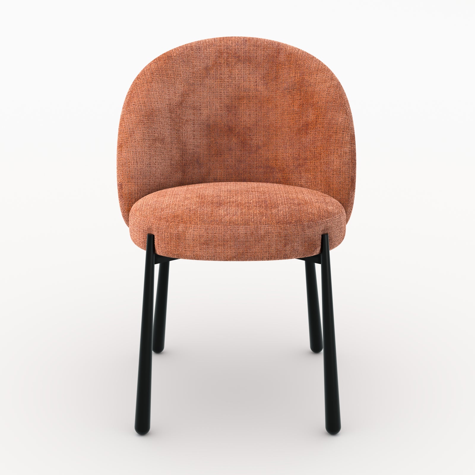 Chaises velours chenille terracotta lot 2 métal noir Pulpy