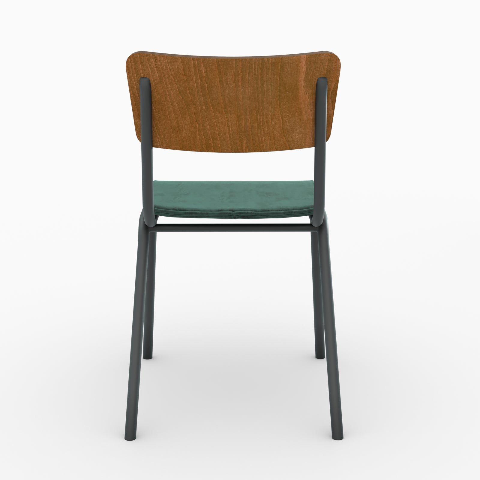 sedie in velluto verde nico scolaro legno scuro metallo set 2
