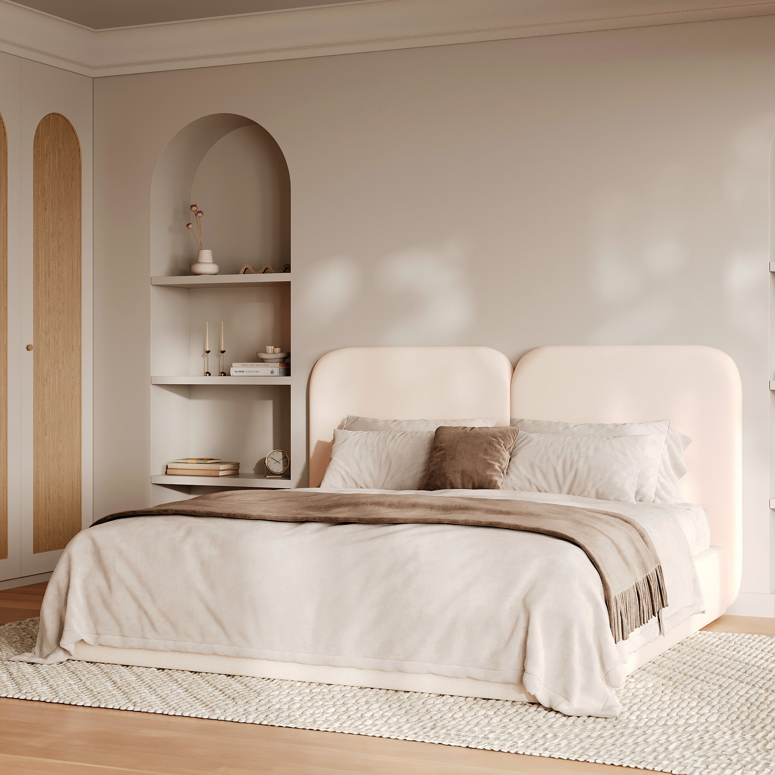 Chambre cocooning tête de li blanche en tissu