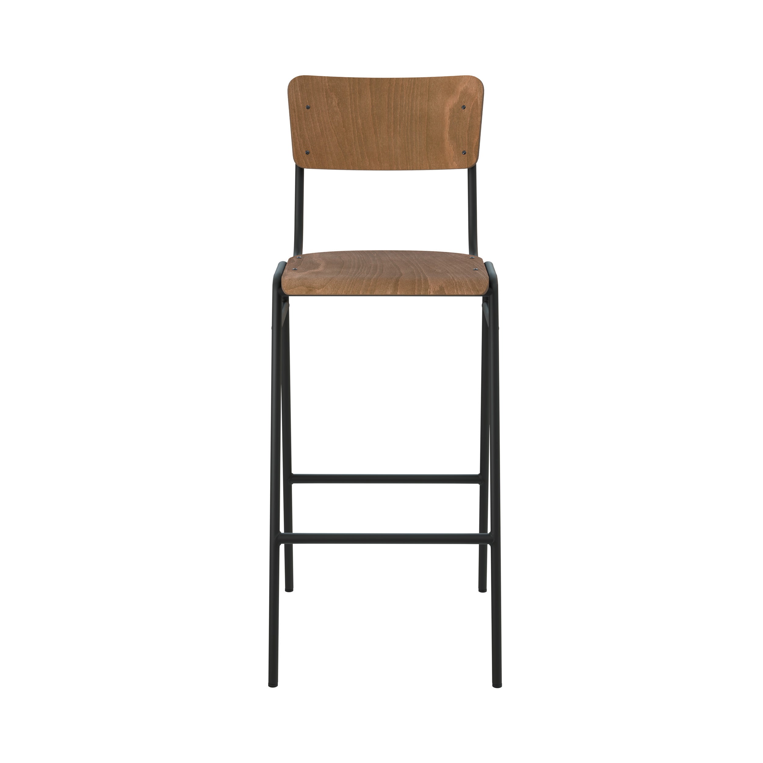 Chaise de bar écolier Clem en bois foncé 75 cm (lot de 2)