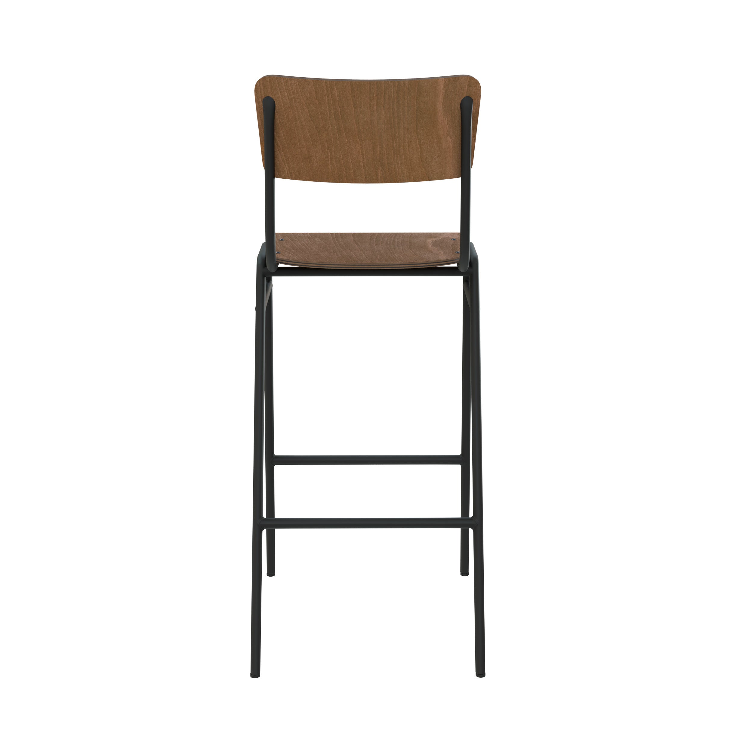 Chaise de bar écolier Clem en bois foncé 75 cm (lot de 2)