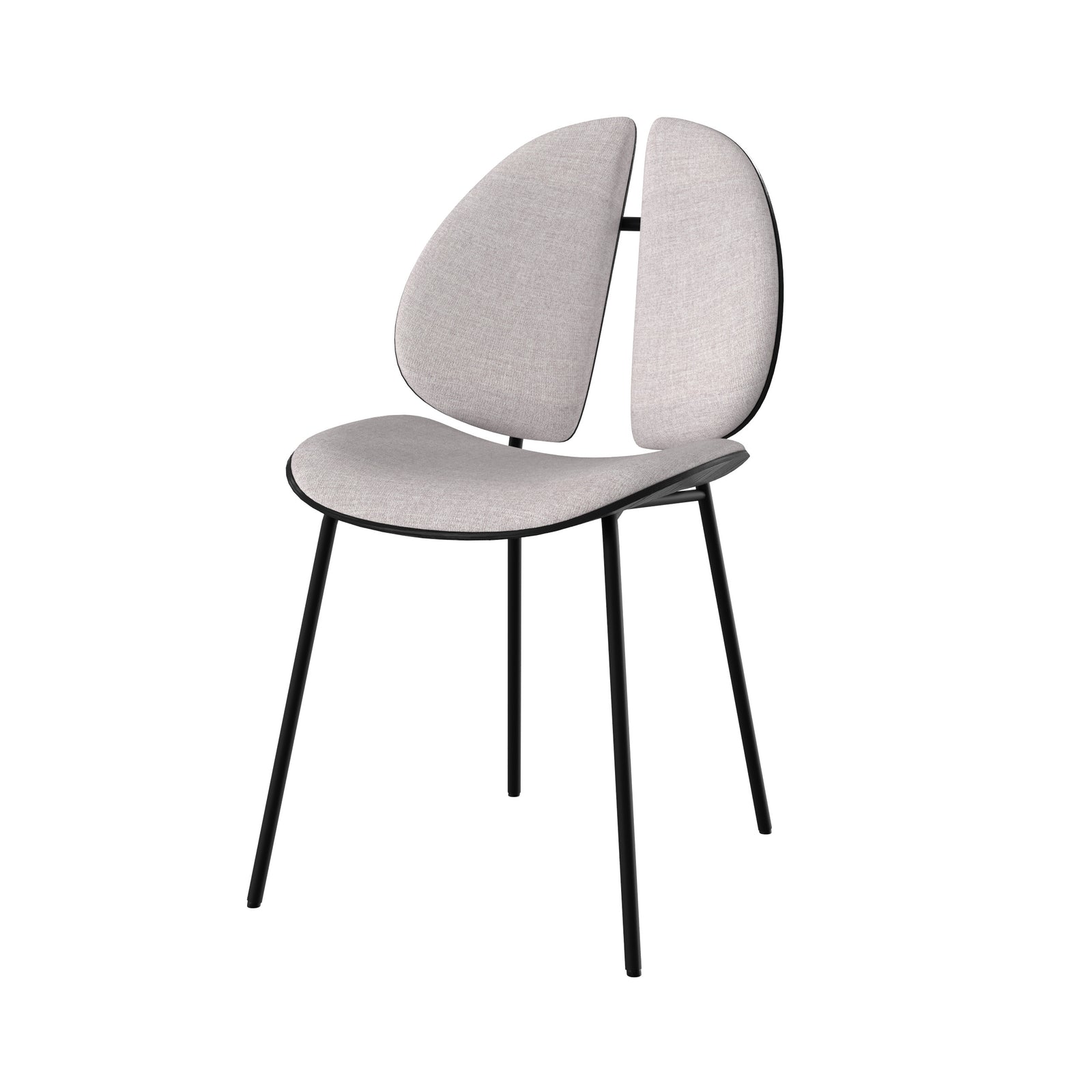 cocinelle chaise en tissu gris et bois noir