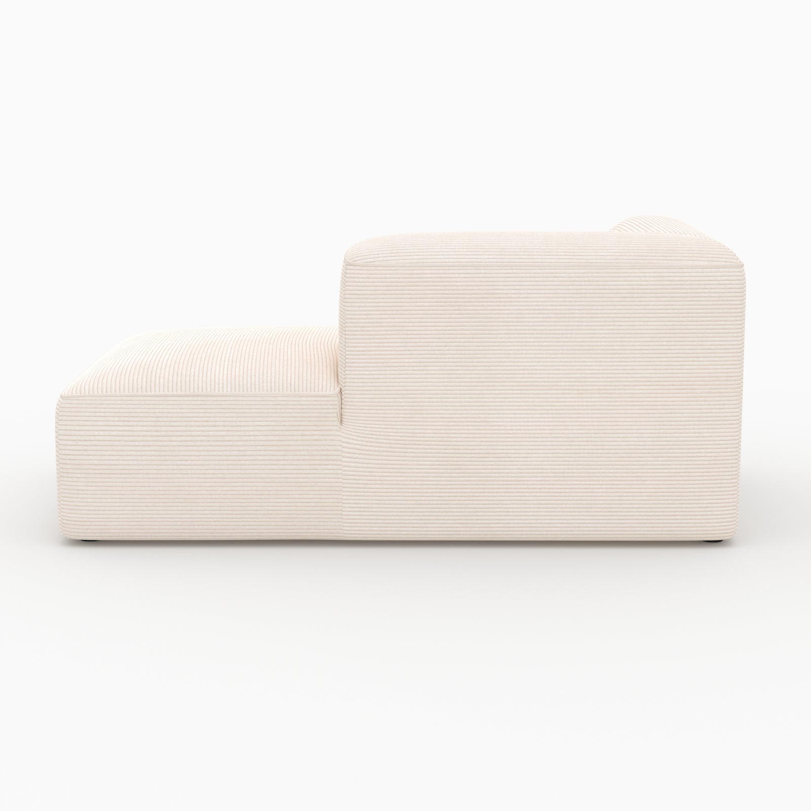 Cocooning méridienne angle droit Mina blanc velours canapé modulable