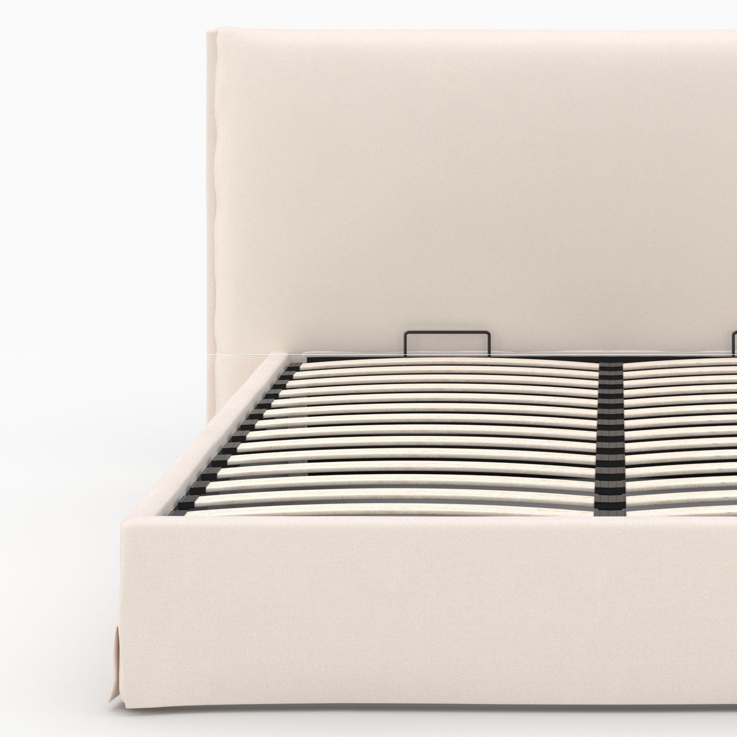 Coffre Safia lit double tissu blanc 160x200cm