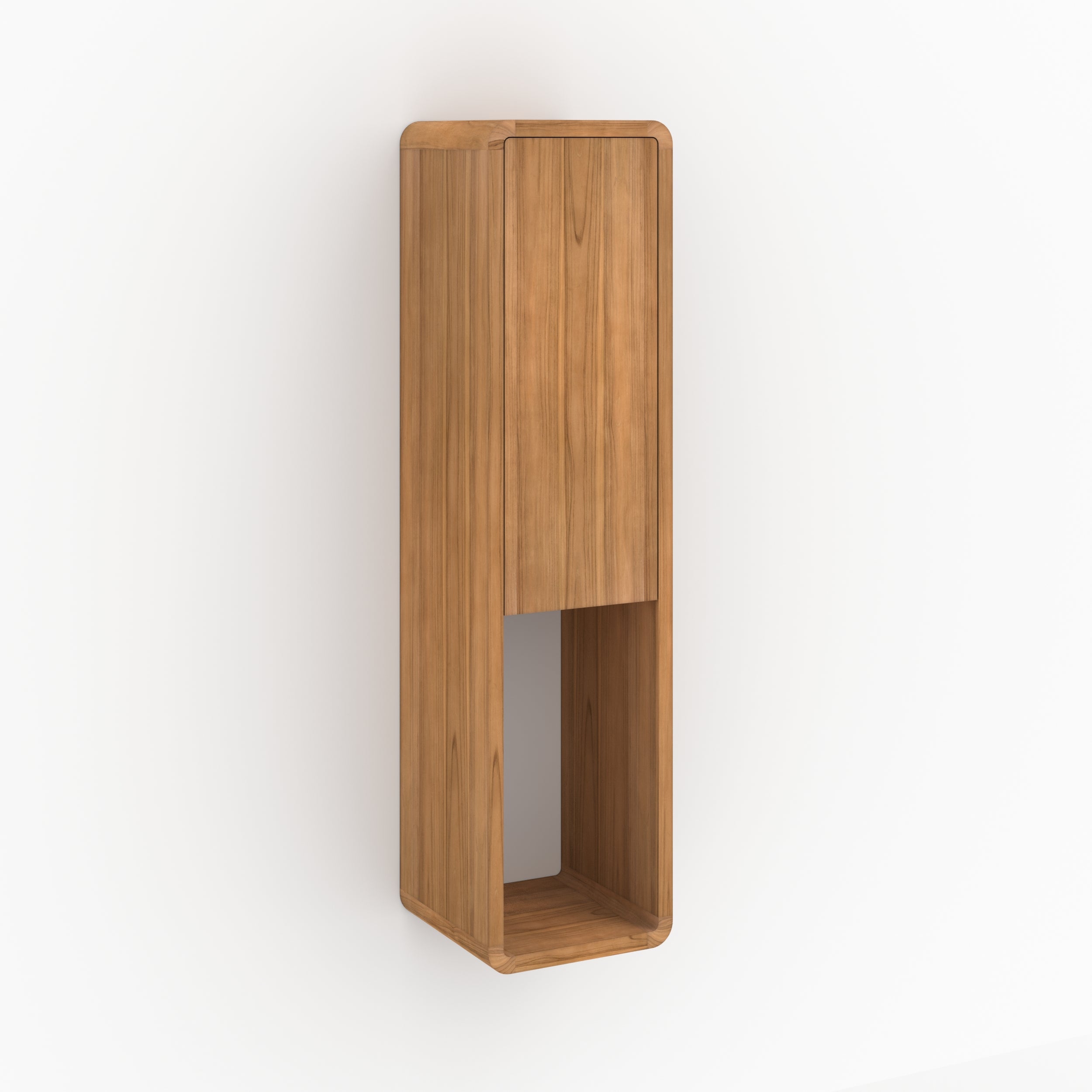 colonne de salle de bain kafa en bois de teck rangement suspendue_2