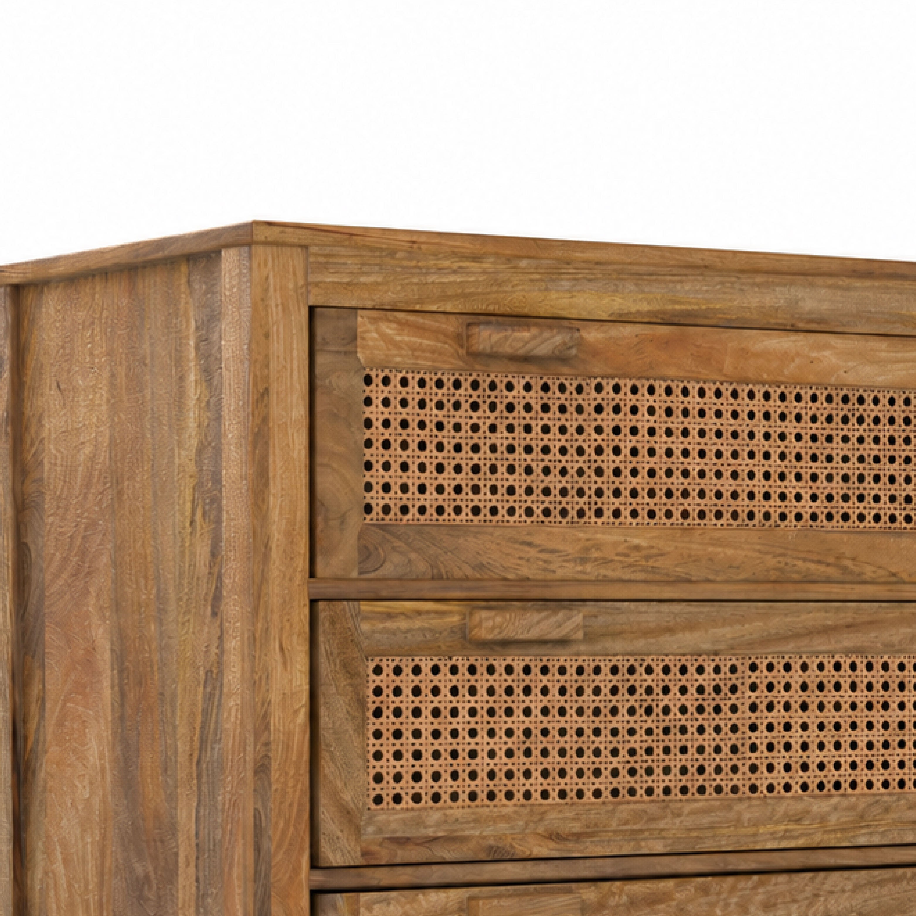 Commode en cannage 3 tiroirs Tiki