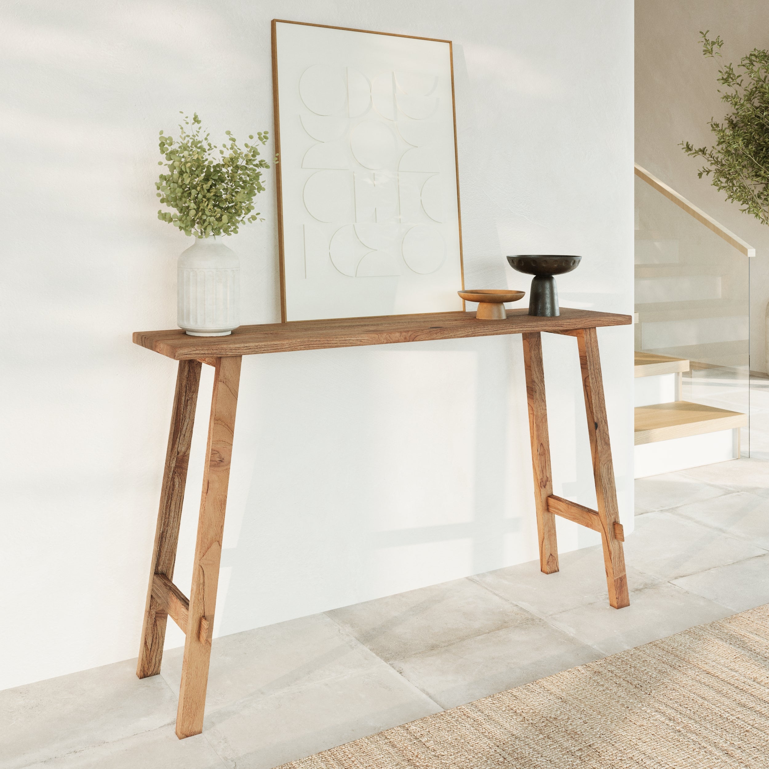 console en bois de teck recycle cahya rdv deco