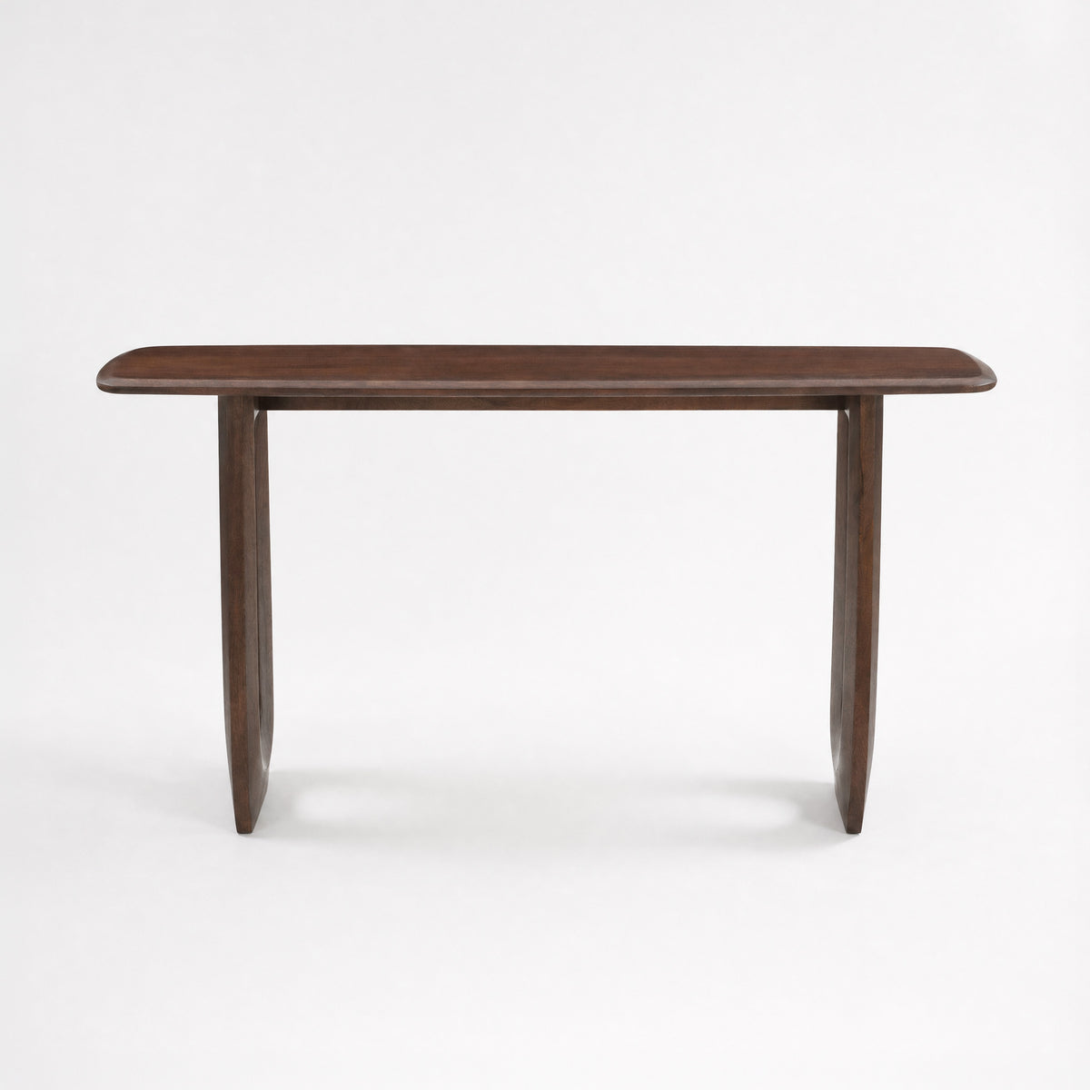 Console Maya en bois de manguier massif marron foncé 150 cm, vue de face - Maison Pavane
