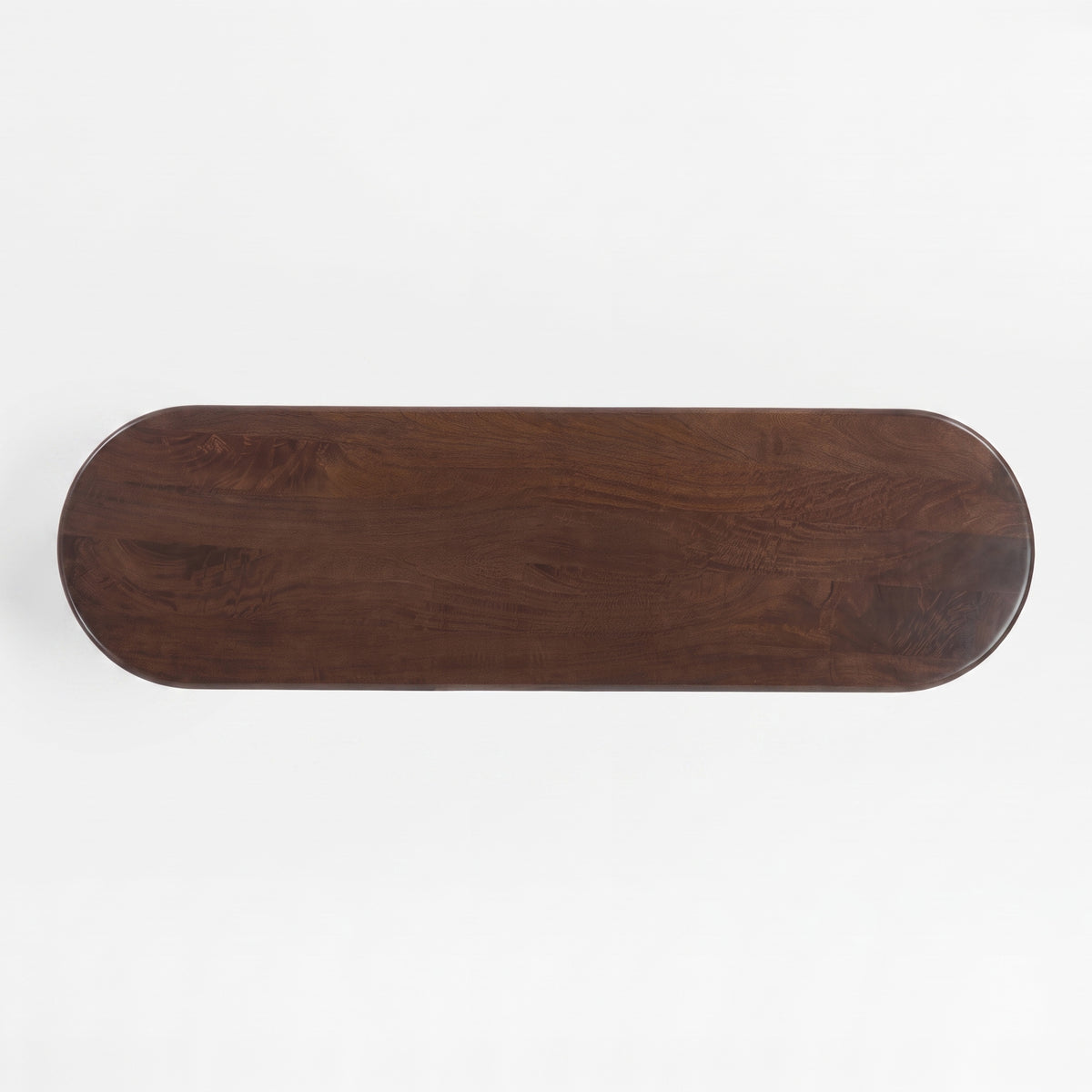 Console Selma en bois de manguier marron foncé et métal brossé 135 cm, vue de dessus - Maison Pavane