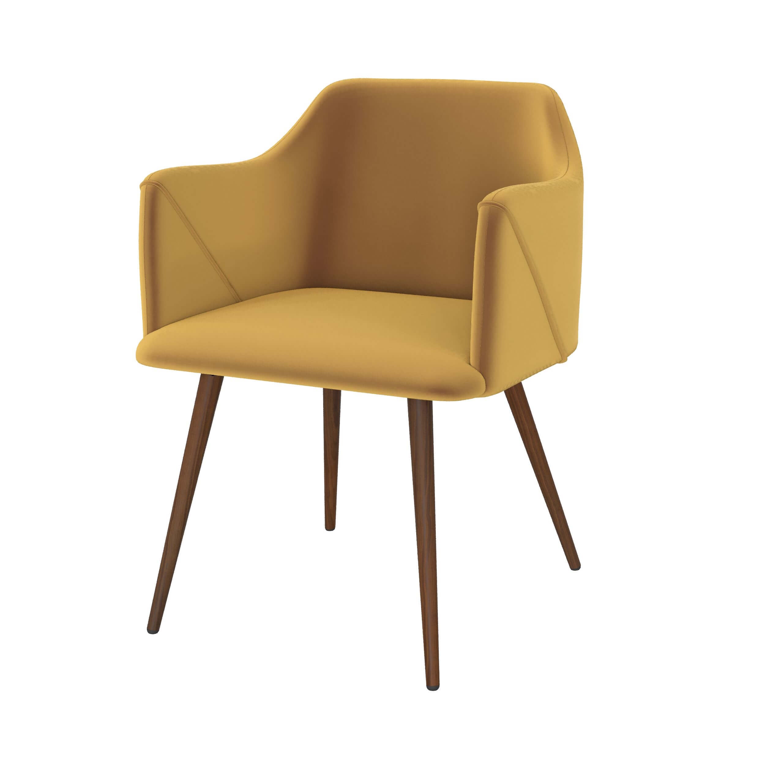 sedia daisy in velluto giallo senape con braccioli set da 2