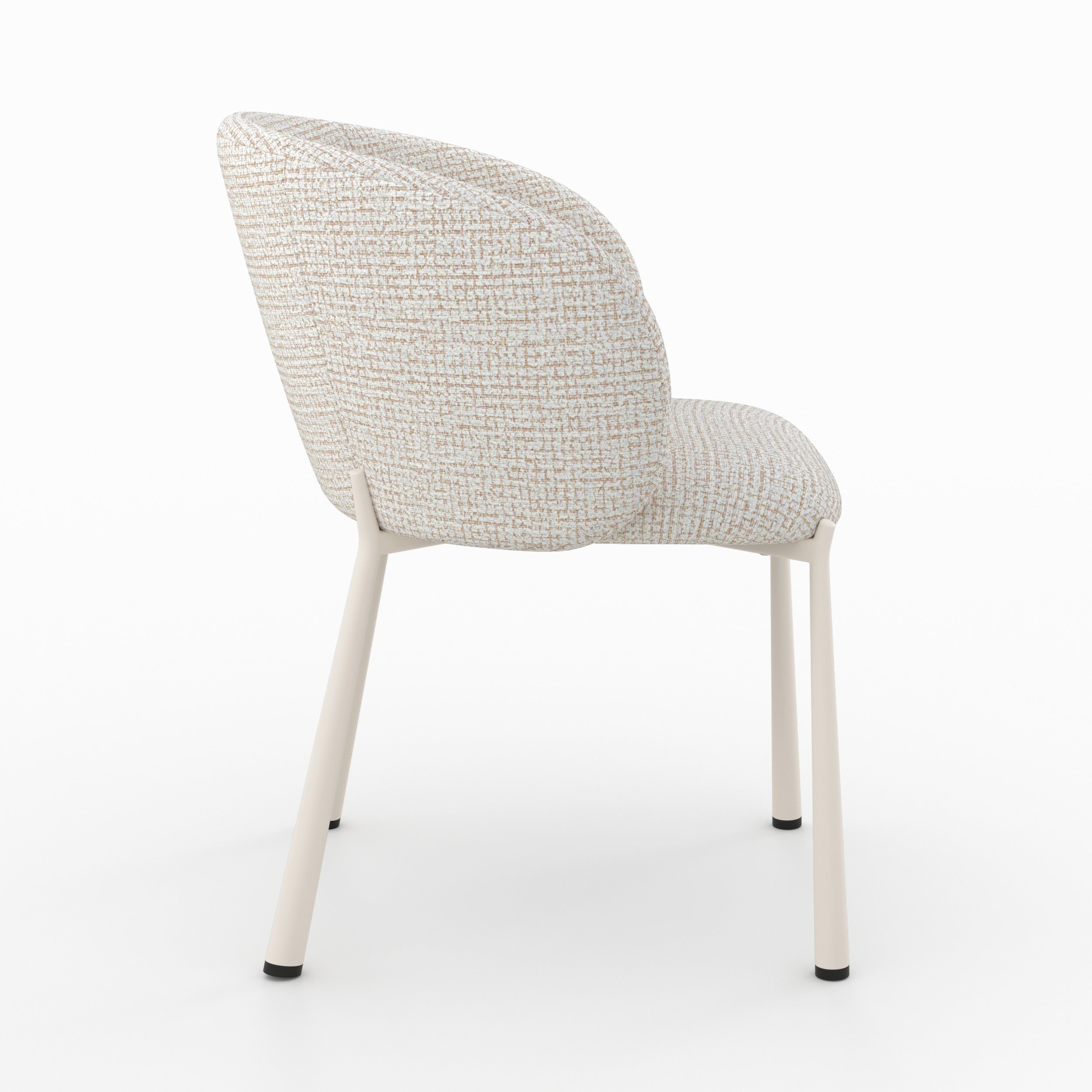 Danaé chaise tissu chiné écru dossier enveloppant vue arrière gauche