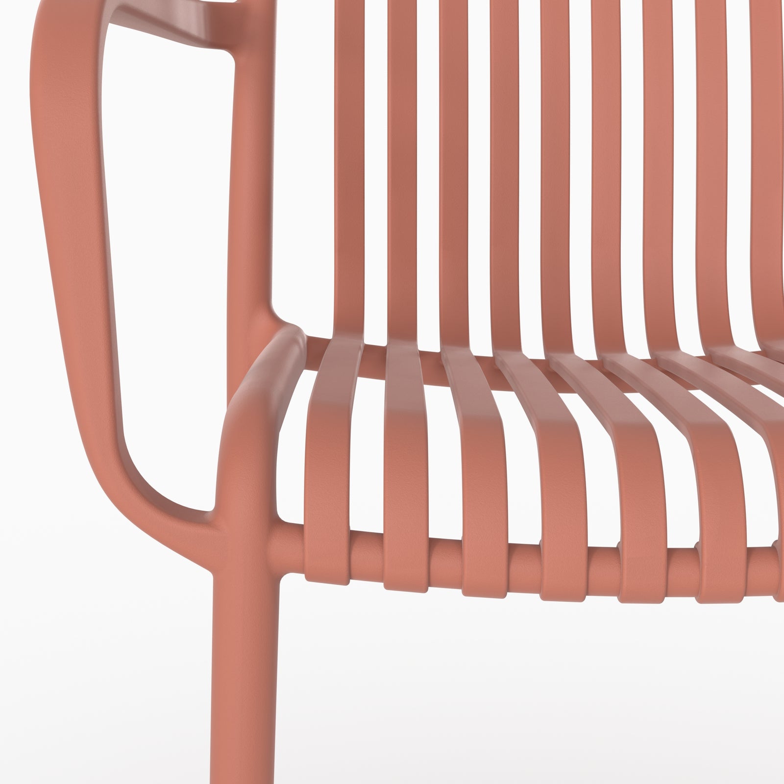 Détail accoudoirs chaise Ivy jardin terracotta