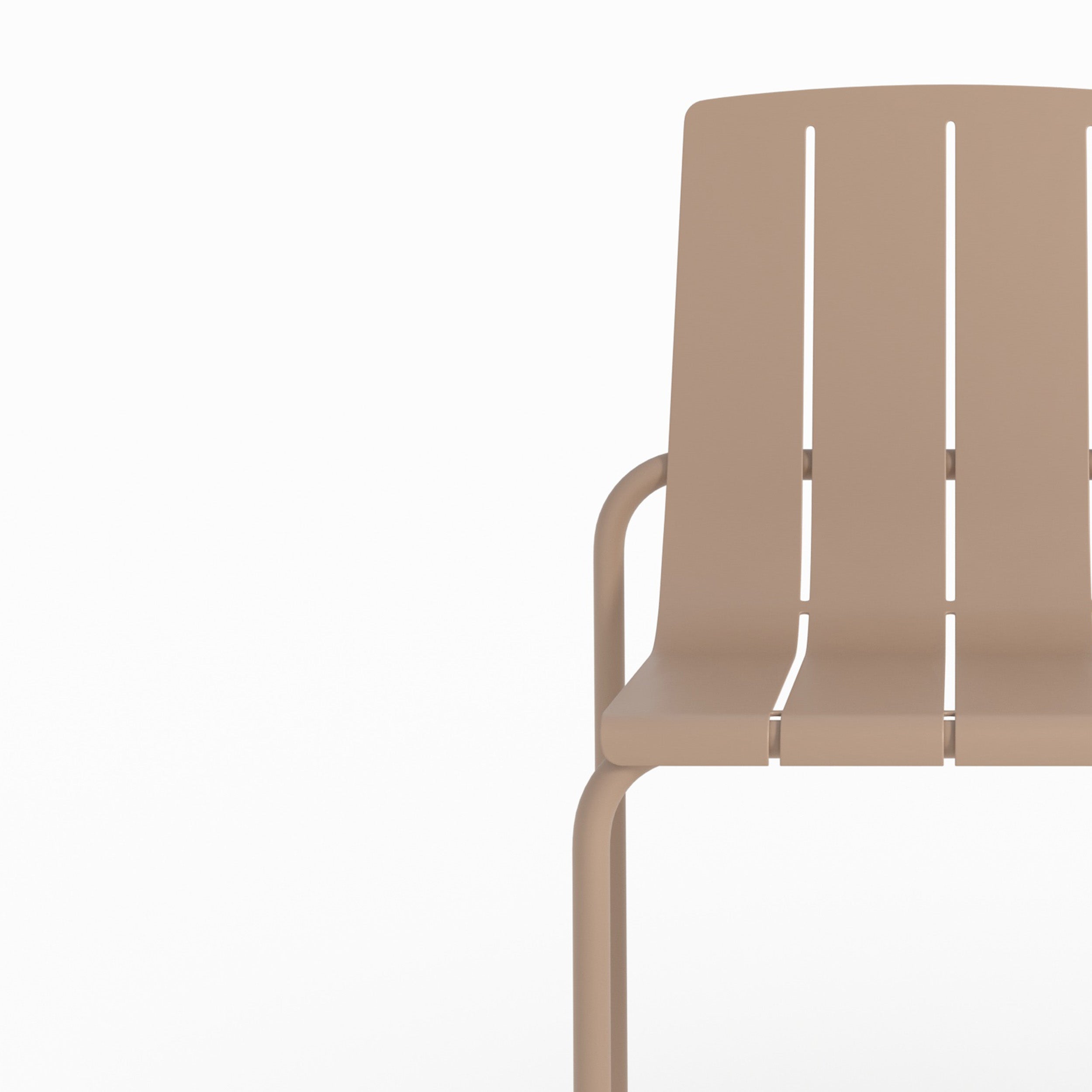 Détail matière lot de 2 chaises de jardin suna en métal taupe