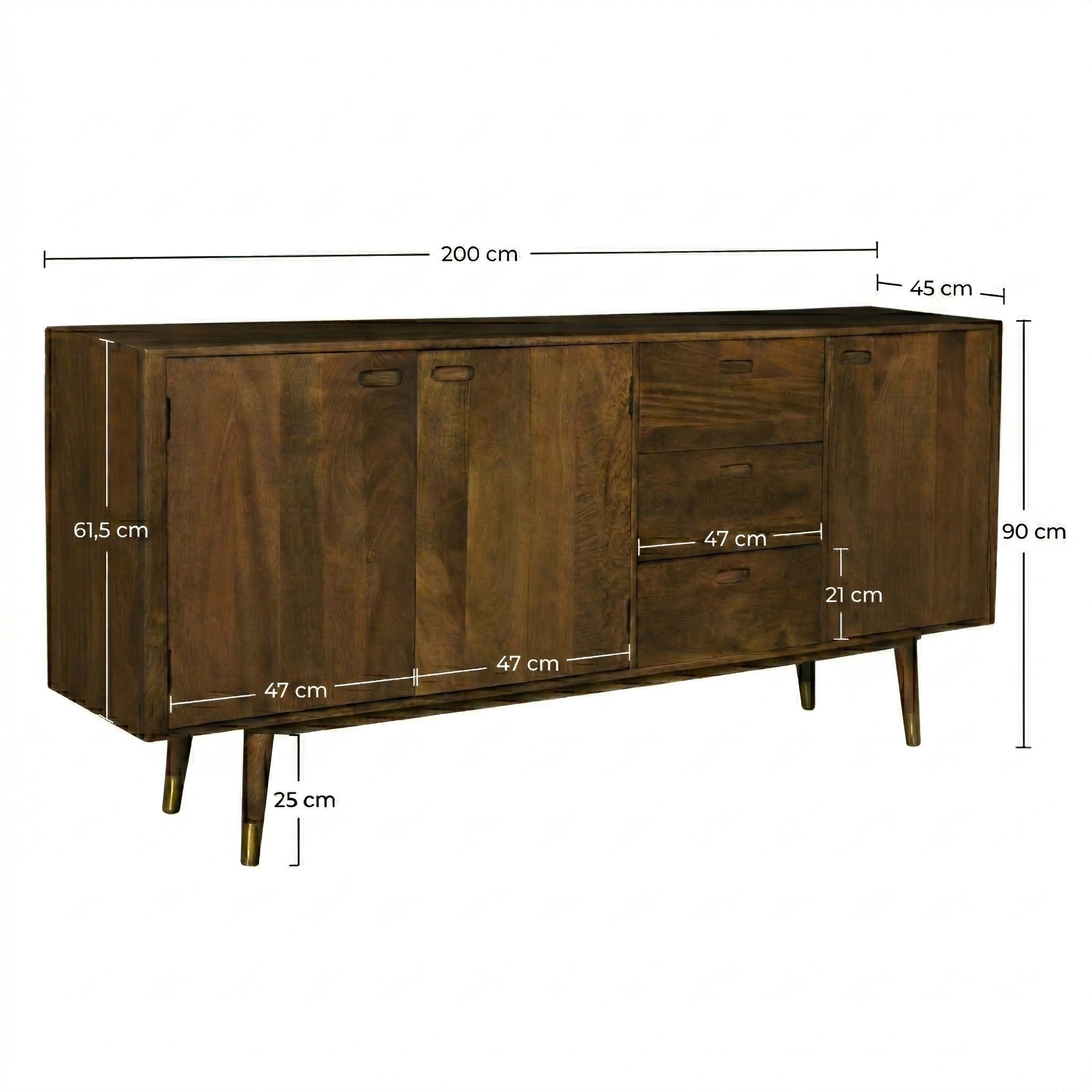 Dimension buffet colombo marron rangement