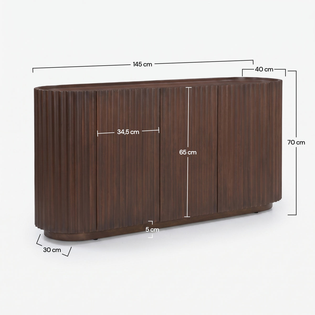 Dimensions buffet Lio manguier noyer cotes – Maison Pavane