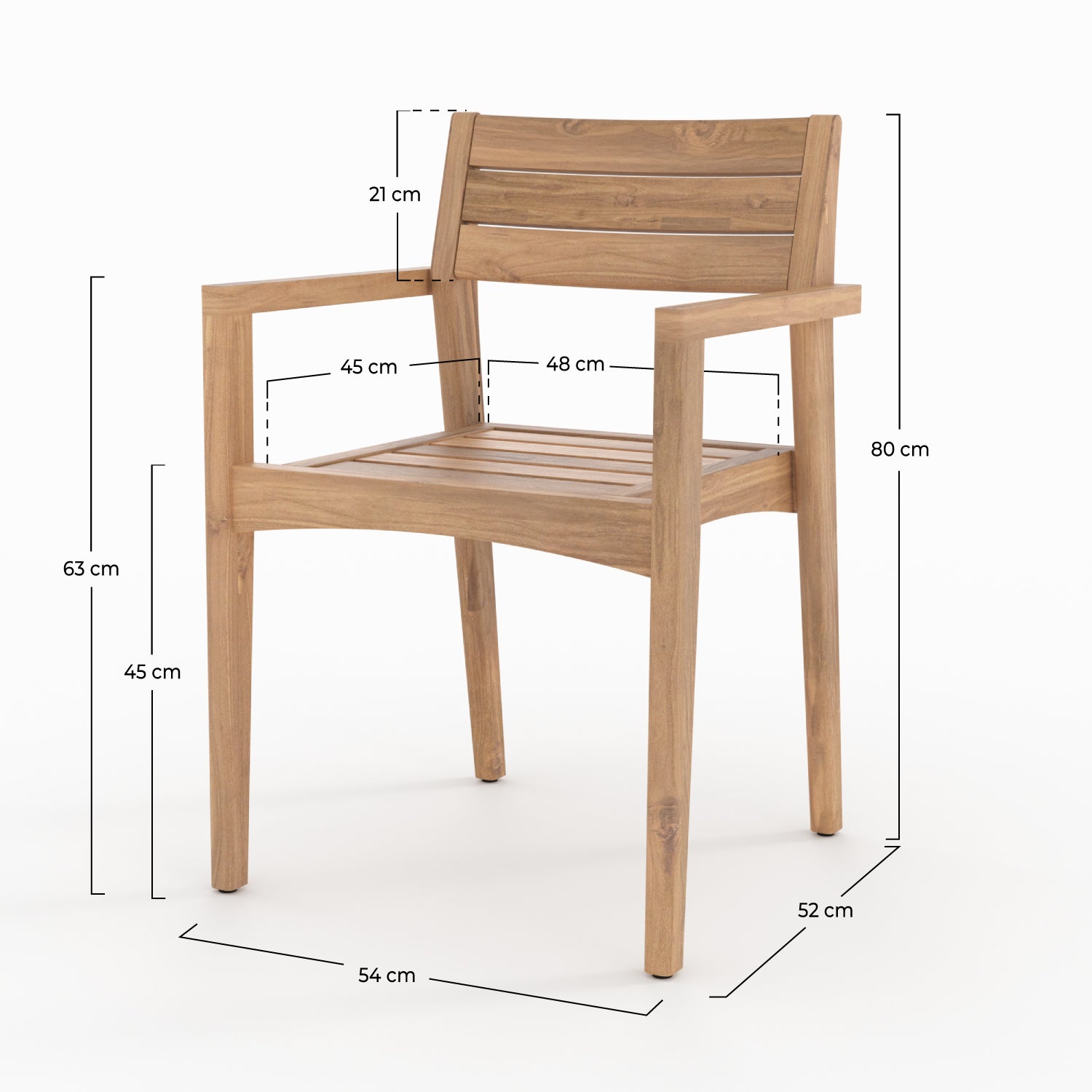 Lot de 2 chaises de jardin Yogy en bois de teck recyclé