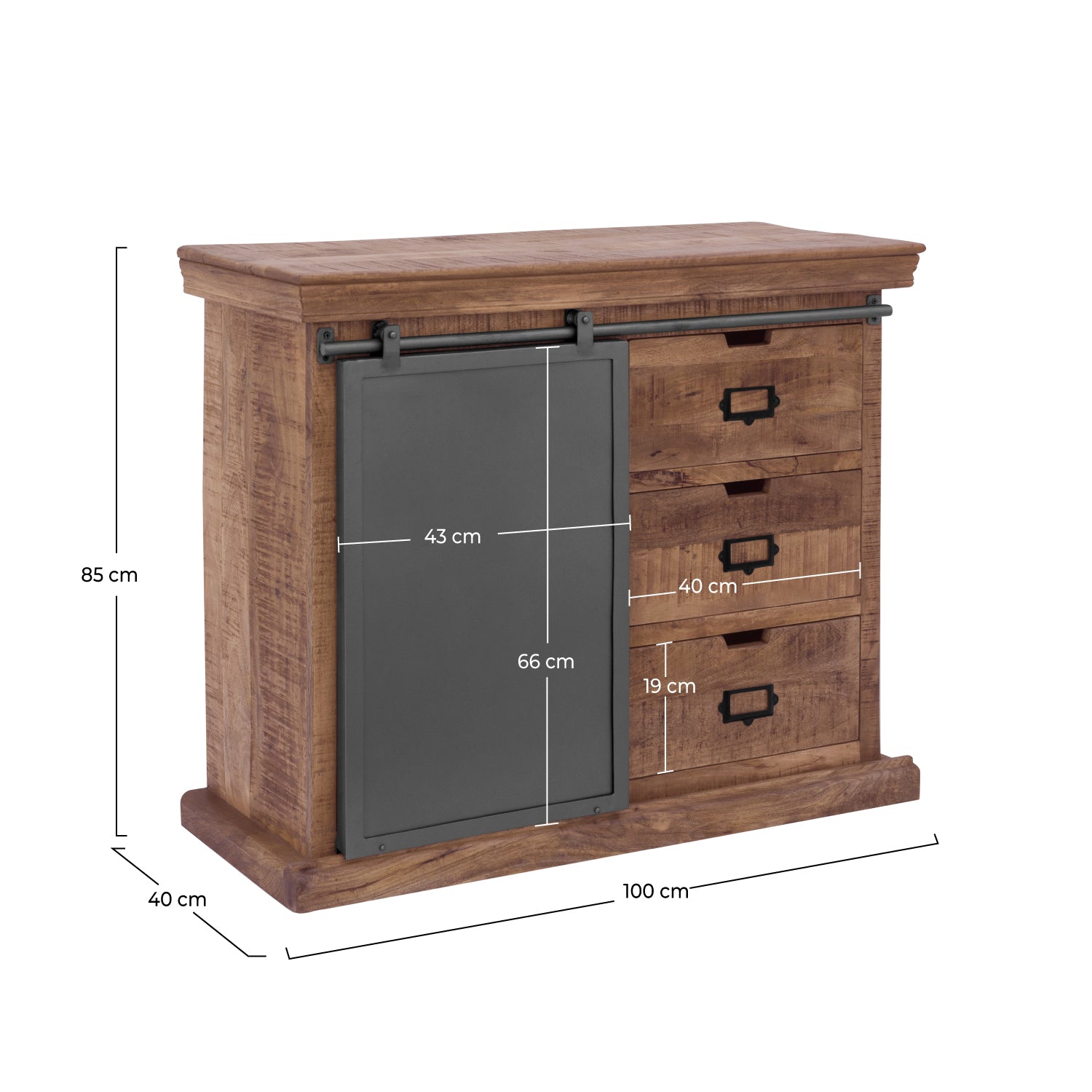 Petit buffet Tabuk en bois de manguier
