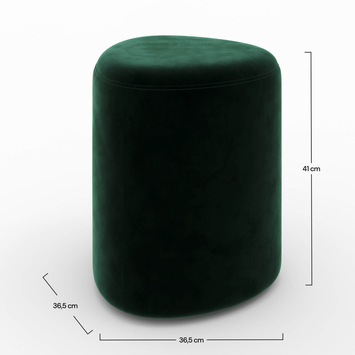 Pouf Emmy triangulaire en velours vert