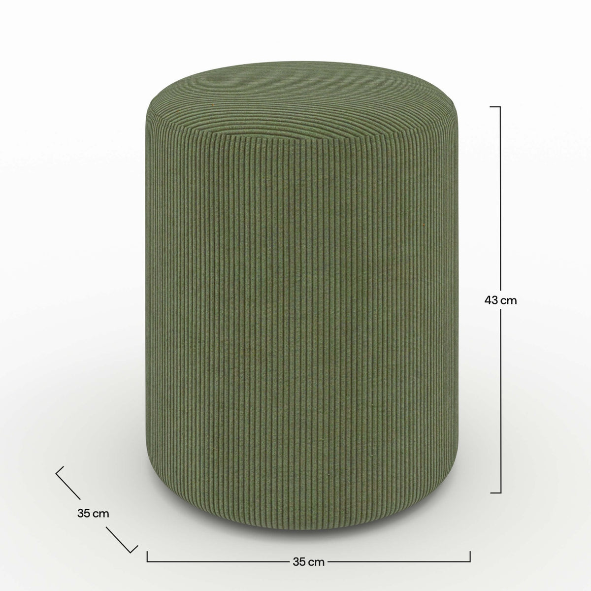 Runder Pouf Lily in grünem Samt