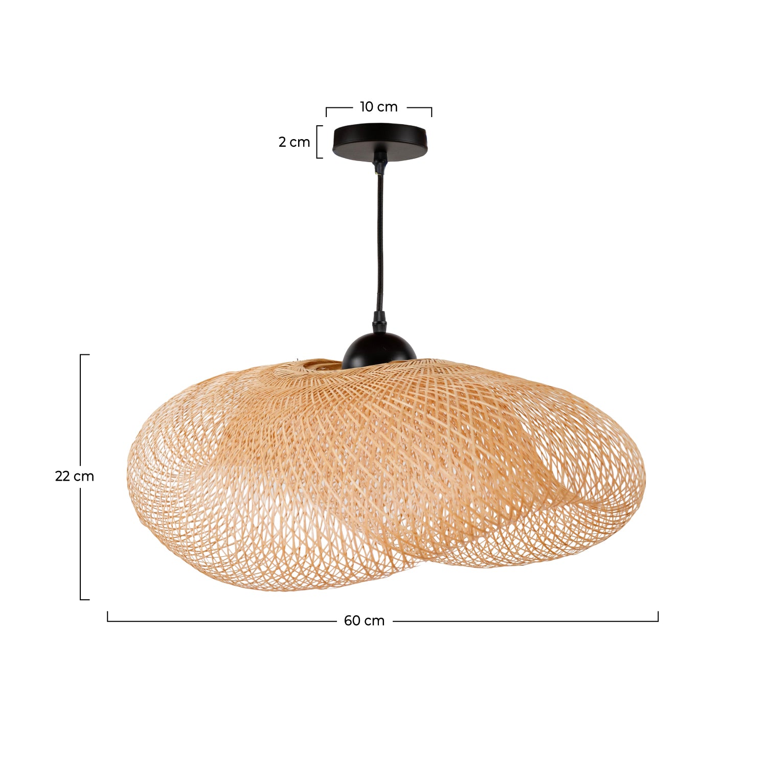Hängeleuchte Anya aus natürlichem Bambus, Durchmesser 60 cm