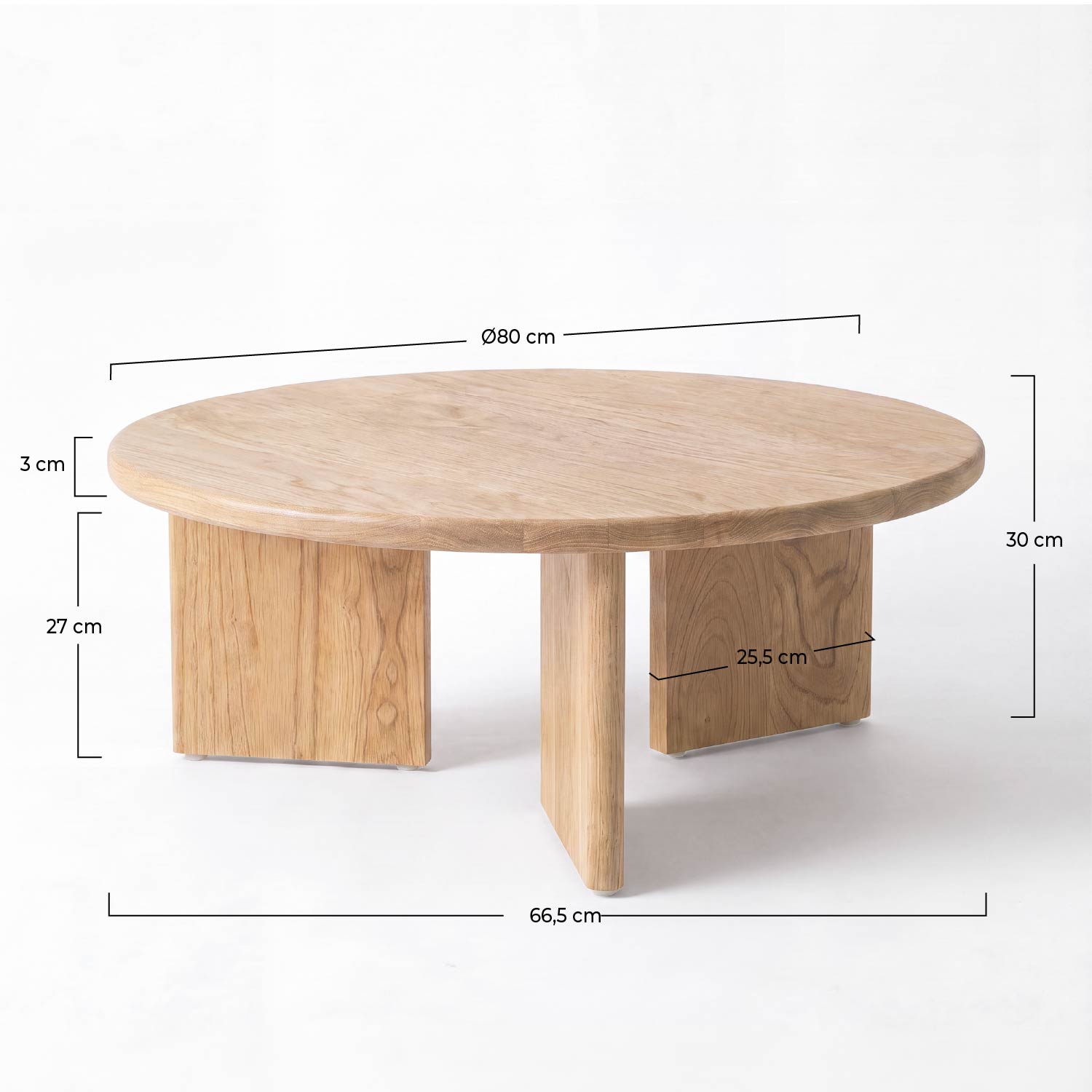 Table basse ronde Galia en bois massif de mindi