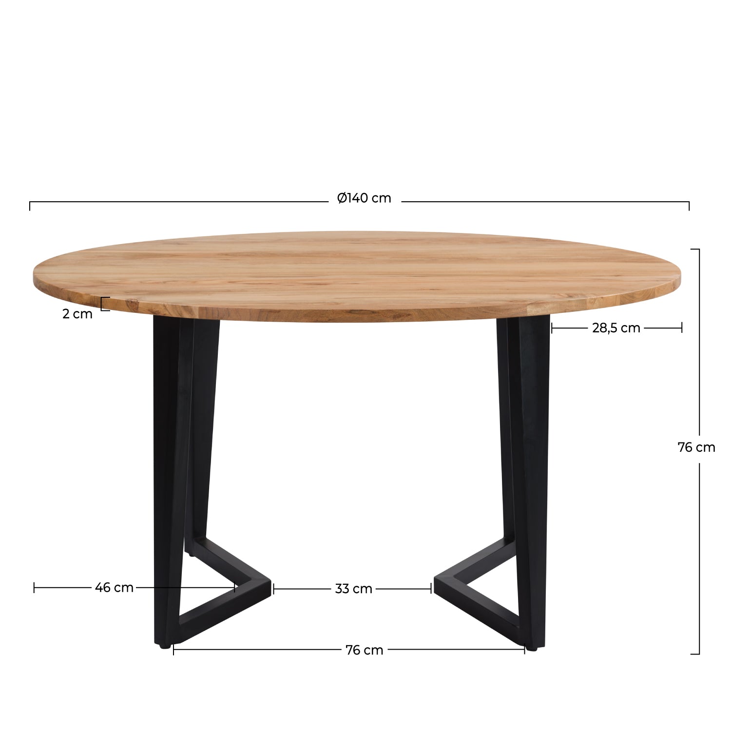 Mesa redonda Moorea 140 cm