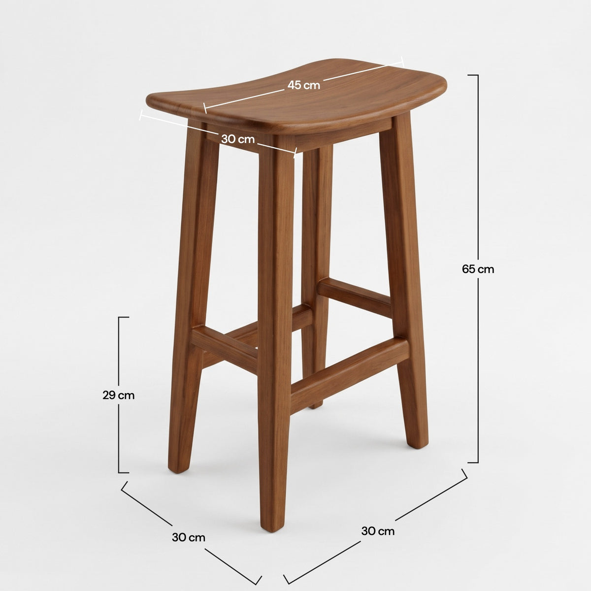 Dimensions tabouret de bar en bois marron 65 cm – Maison Pavane