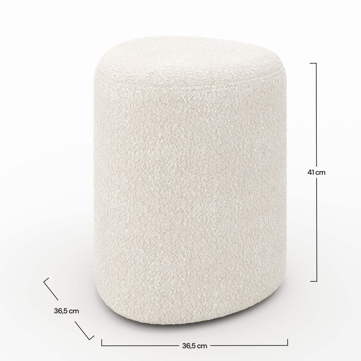Pouf Emmy triangulaire en tissu bouclé beige