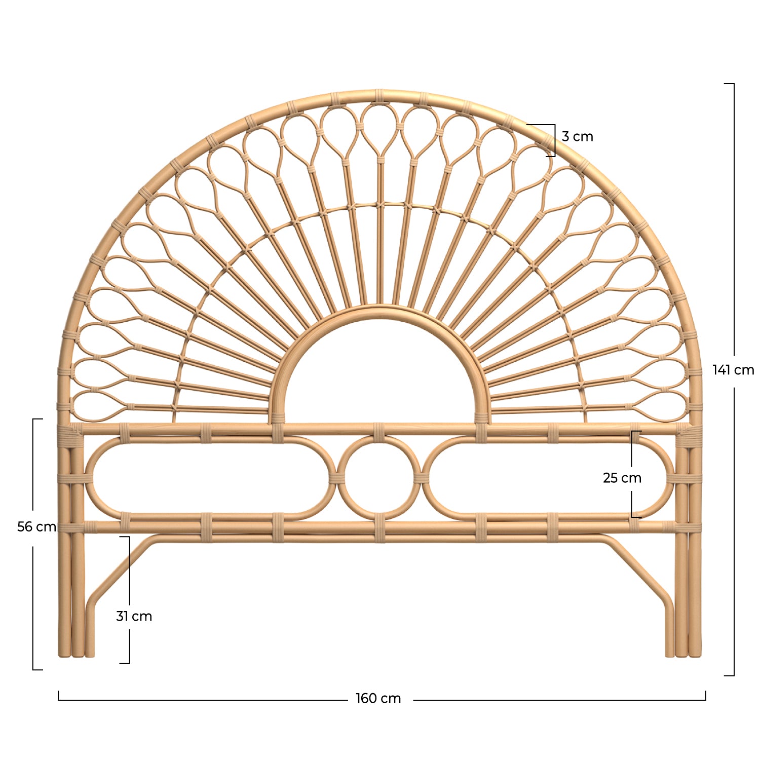 Tête de lit Bahia en rotin 160 cm