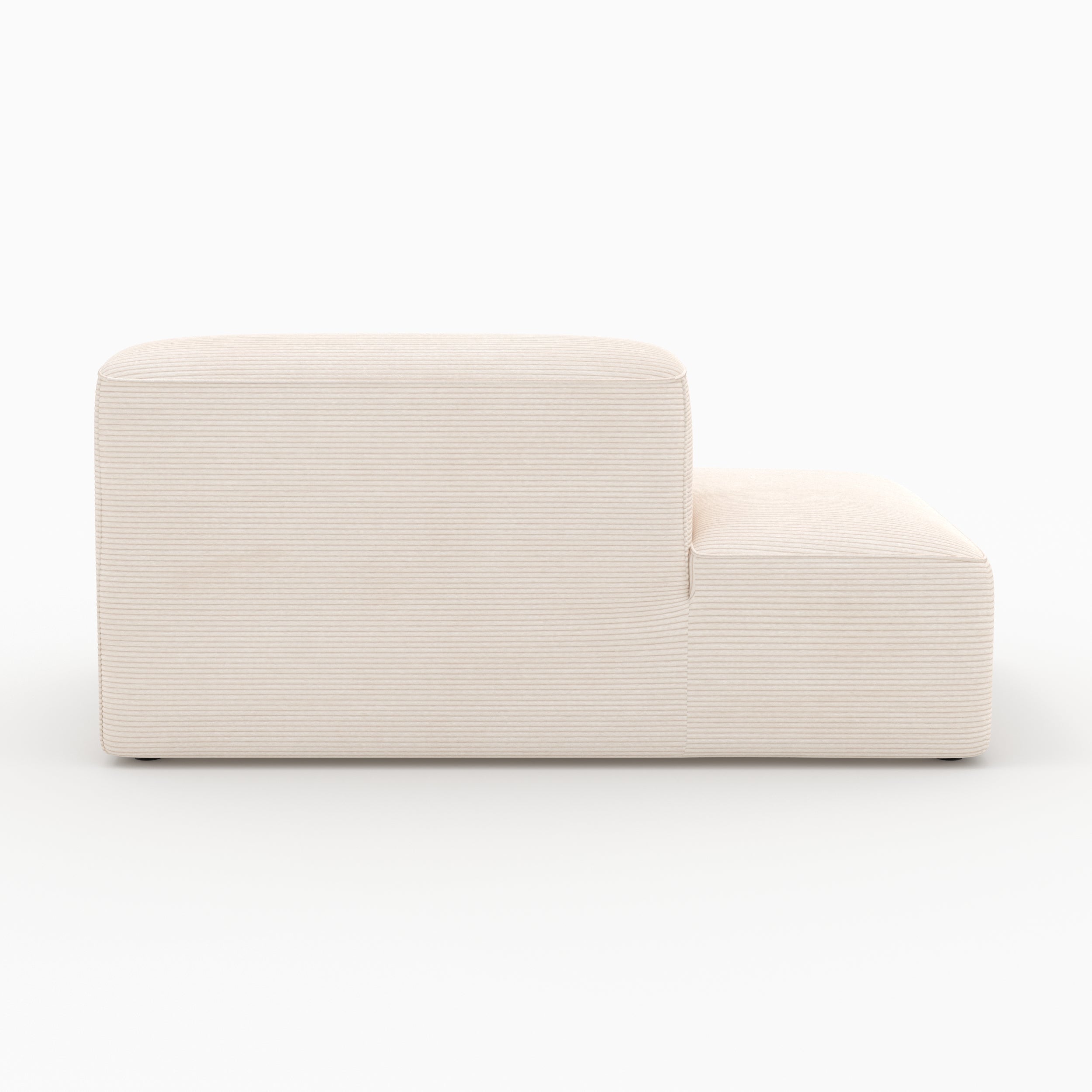 Dossier droit méridienne Mina velours blanc canapé modulable