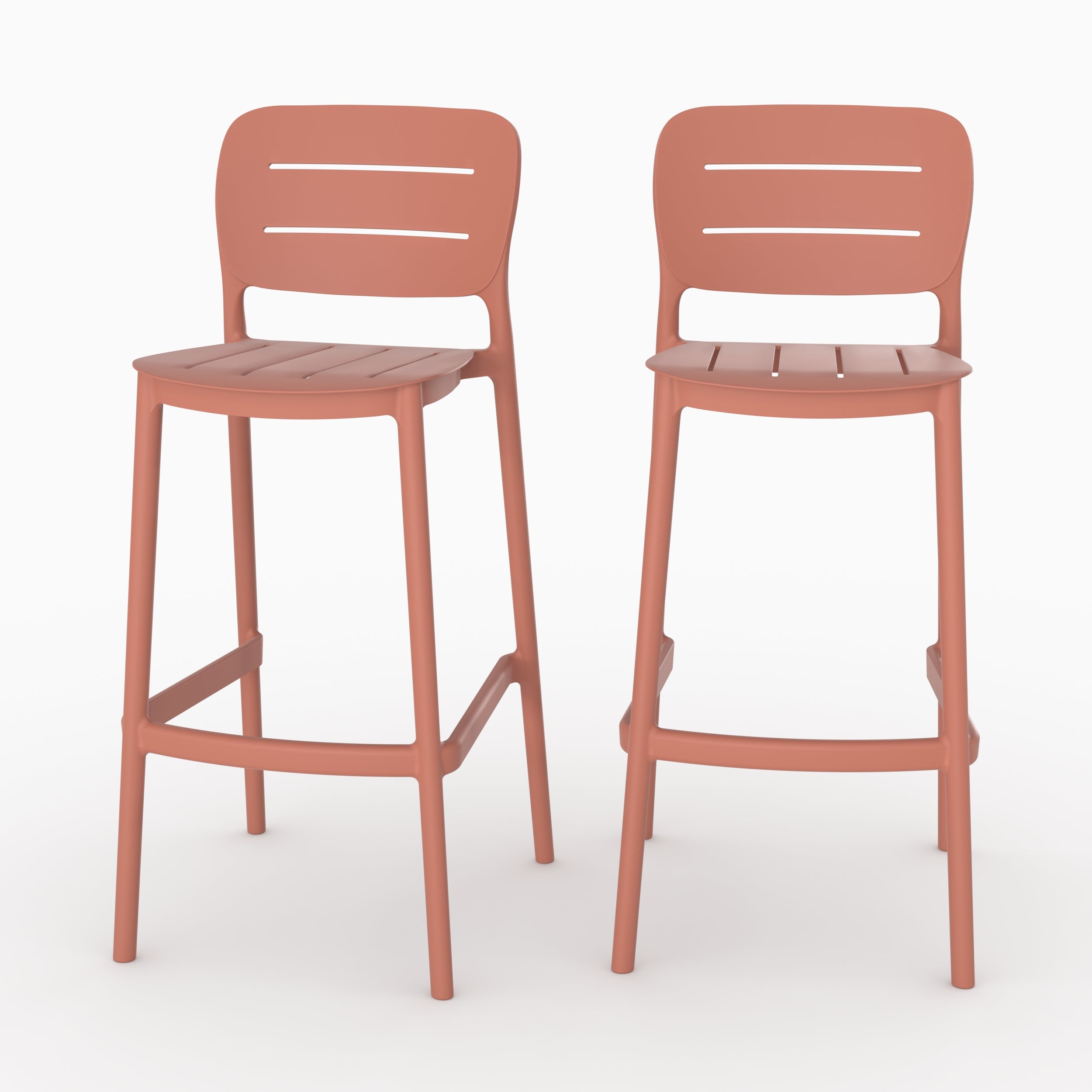 Duli 75cm chaise bar terracotta plastique vue côté