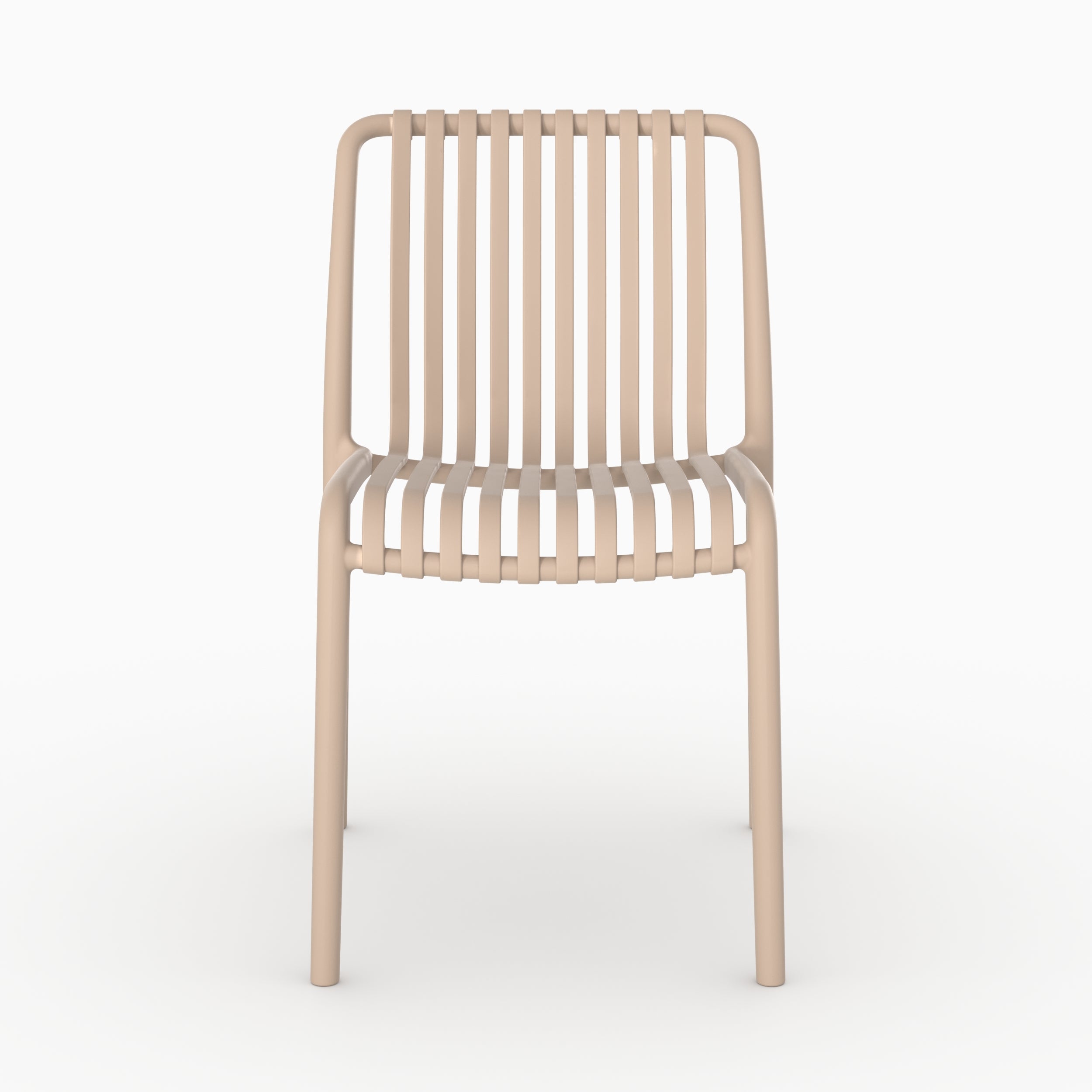 Duli chaise jardin beige plastique vue face