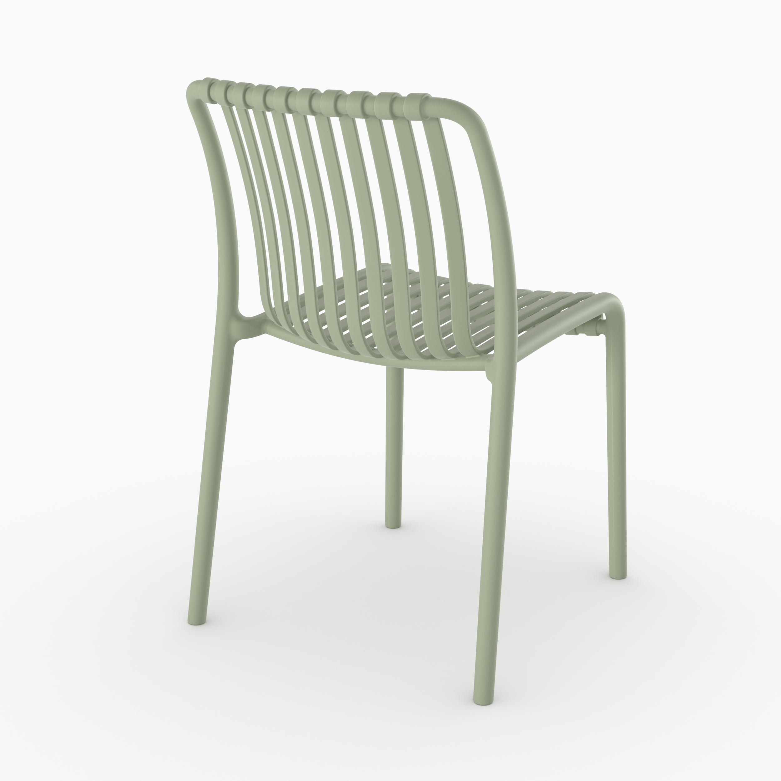 Duli chaise jardin empilable vert pastel vue arrière