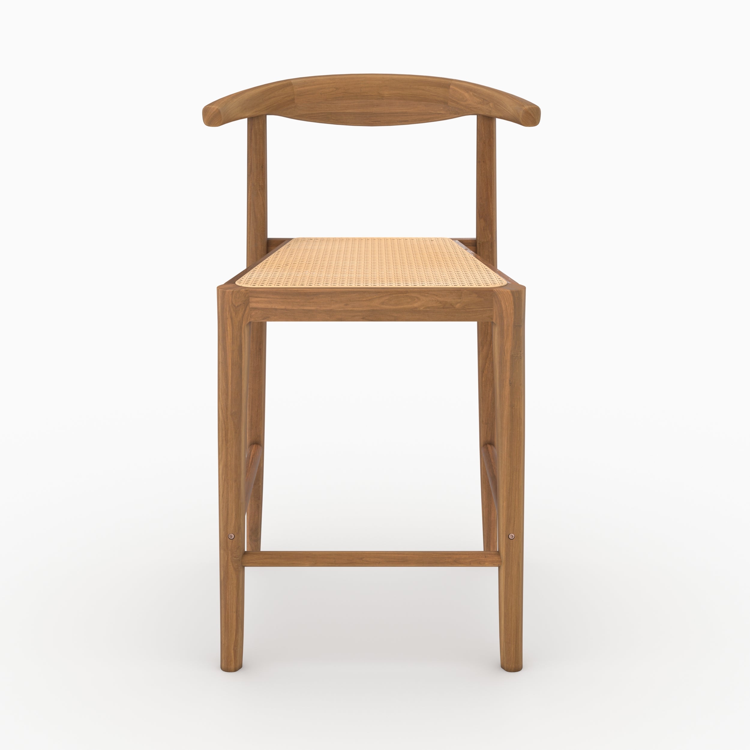 Duo chaises 64cm teck vernis cannage Alia