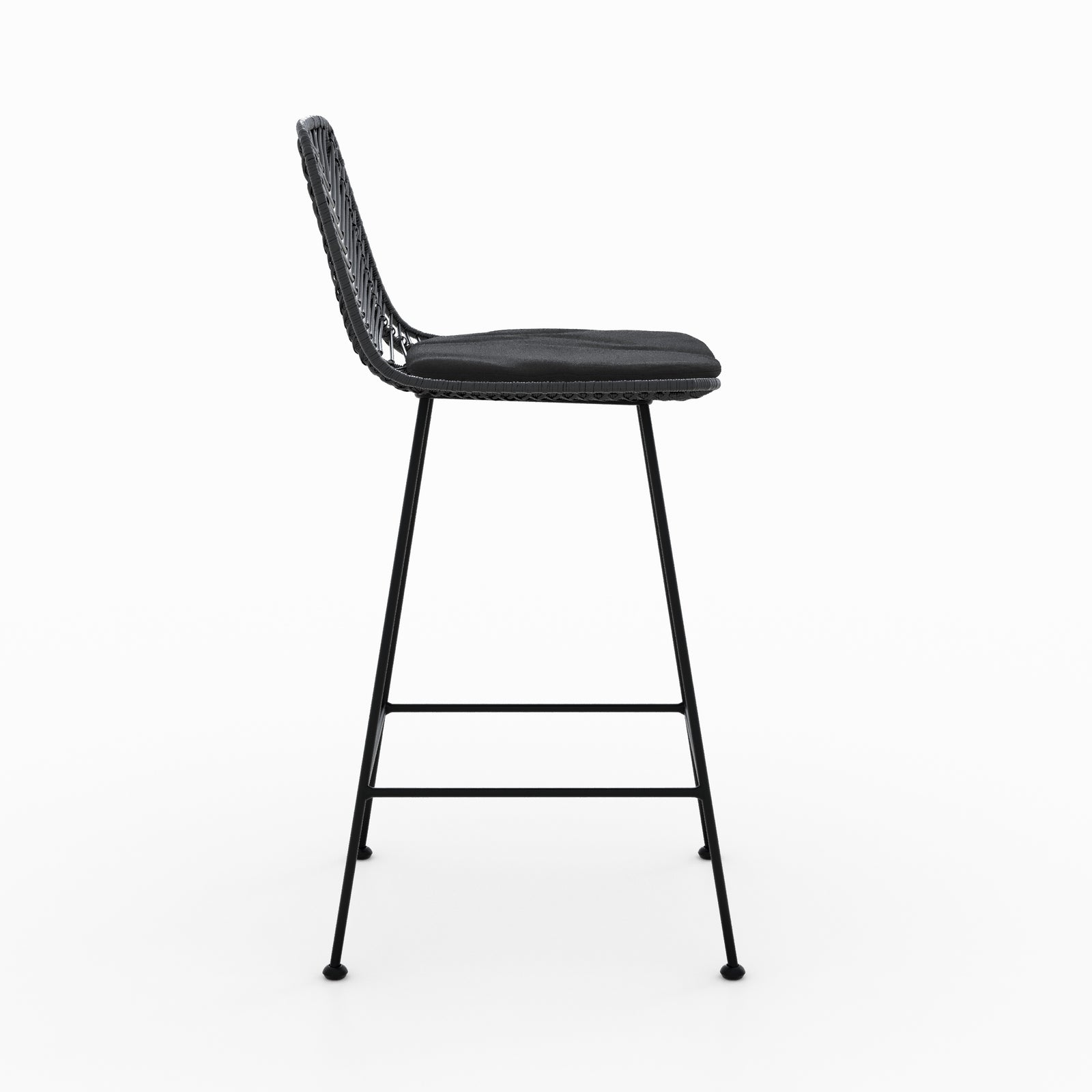 Duo chaises hautes noires tamara rotin 66cm