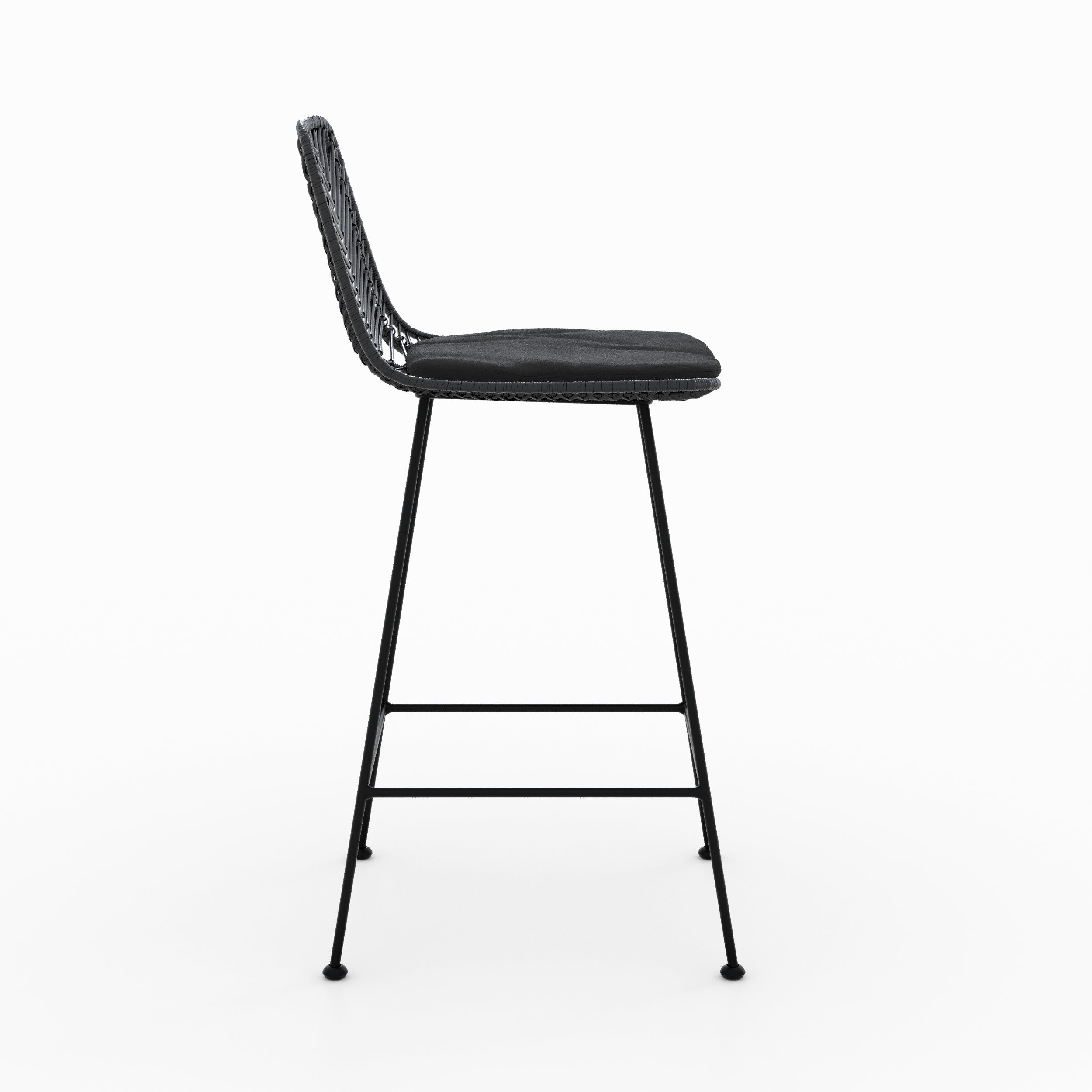 Duo chaises hautes noires tamara rotin 66cm